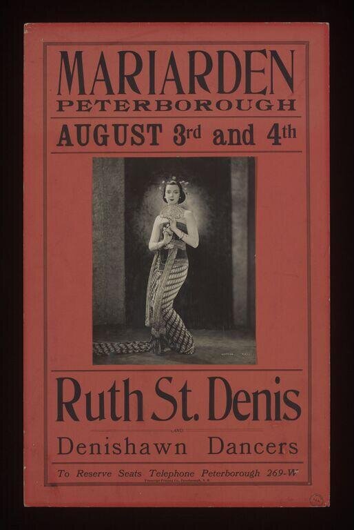 Poster advertising Ruth St. Denis and the Denishawn Dancers, 1923 by Transcript Printing Co