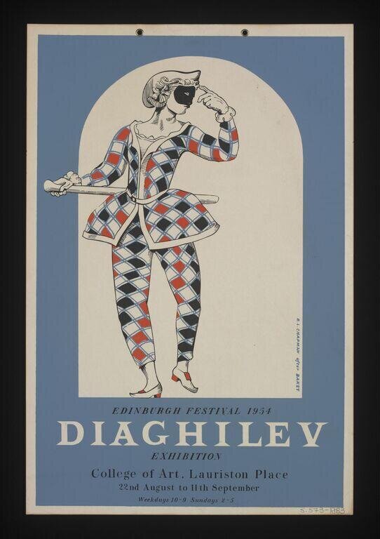 Poster advertising the Diaghilev exhibition, Edinburgh 1954