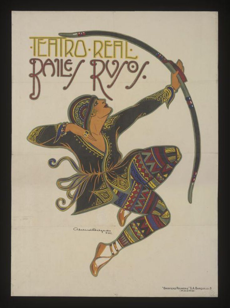 Poster advertising Serge Diaghilev's Ballets Russes season at the Teatro Real, Madrid, 1921 image