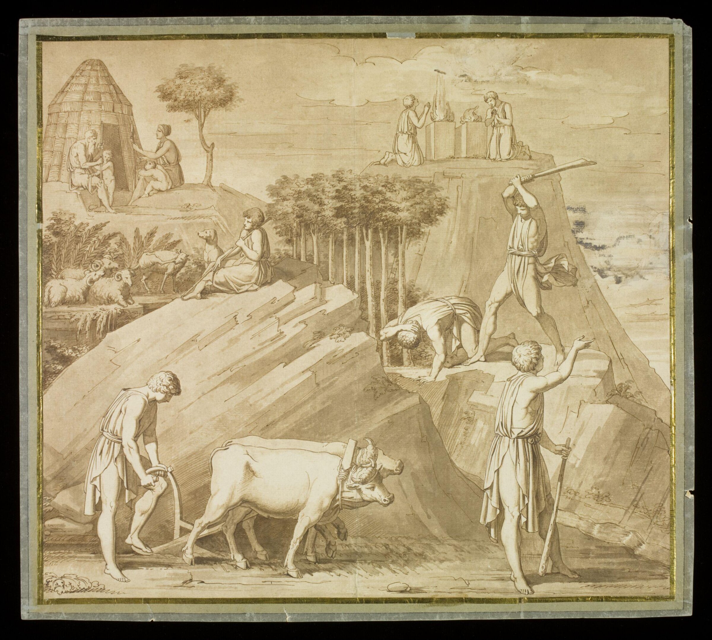 Drawing, after Lorenzo Ghiberti, c. 17th century