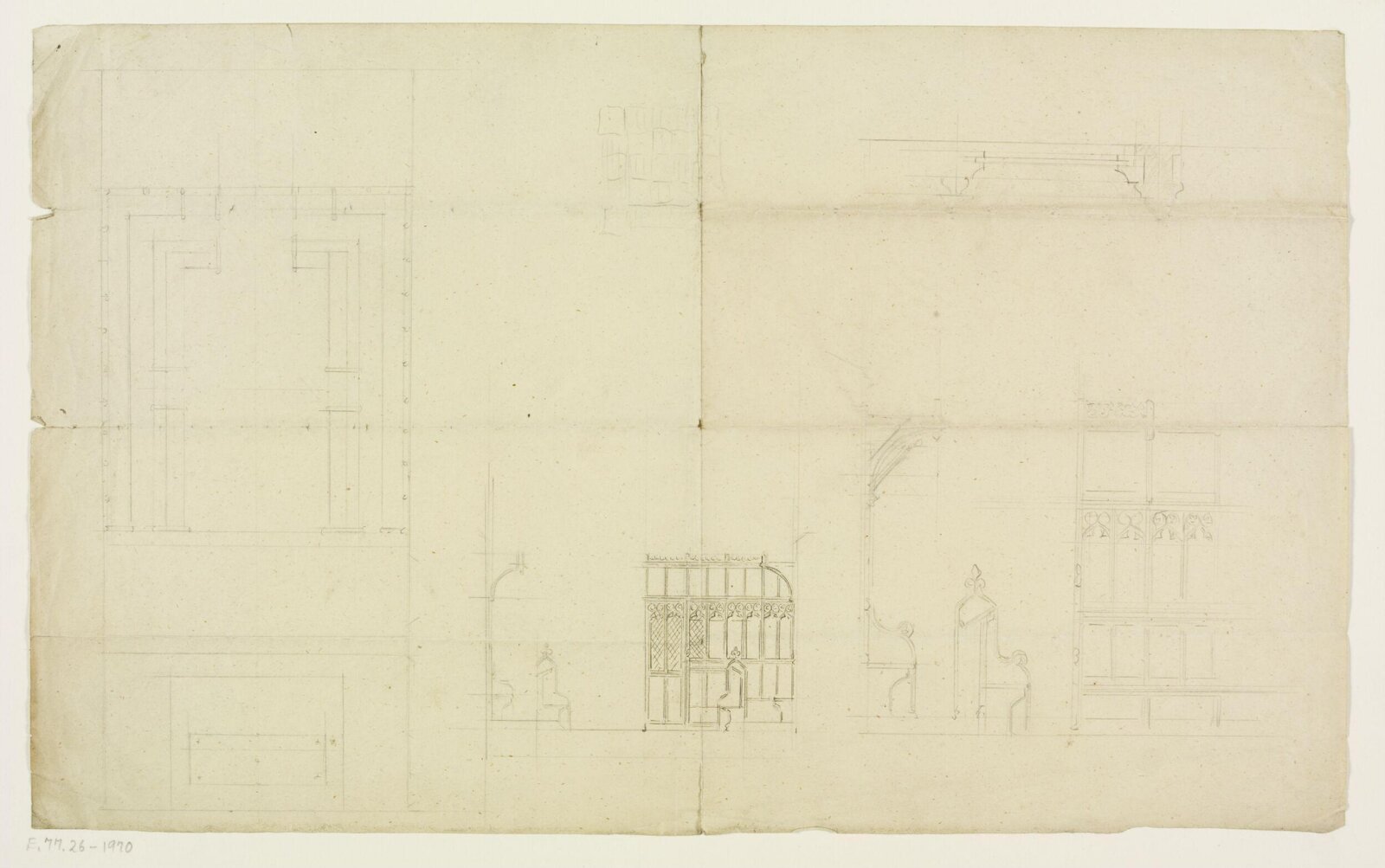 Drawing, A.W.N. Pugin, c. 1839-52