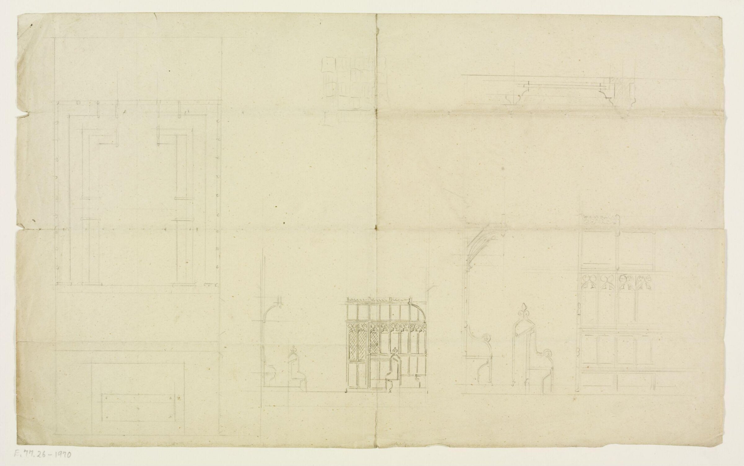 Drawing, A.W.N. Pugin, c. 1839-52