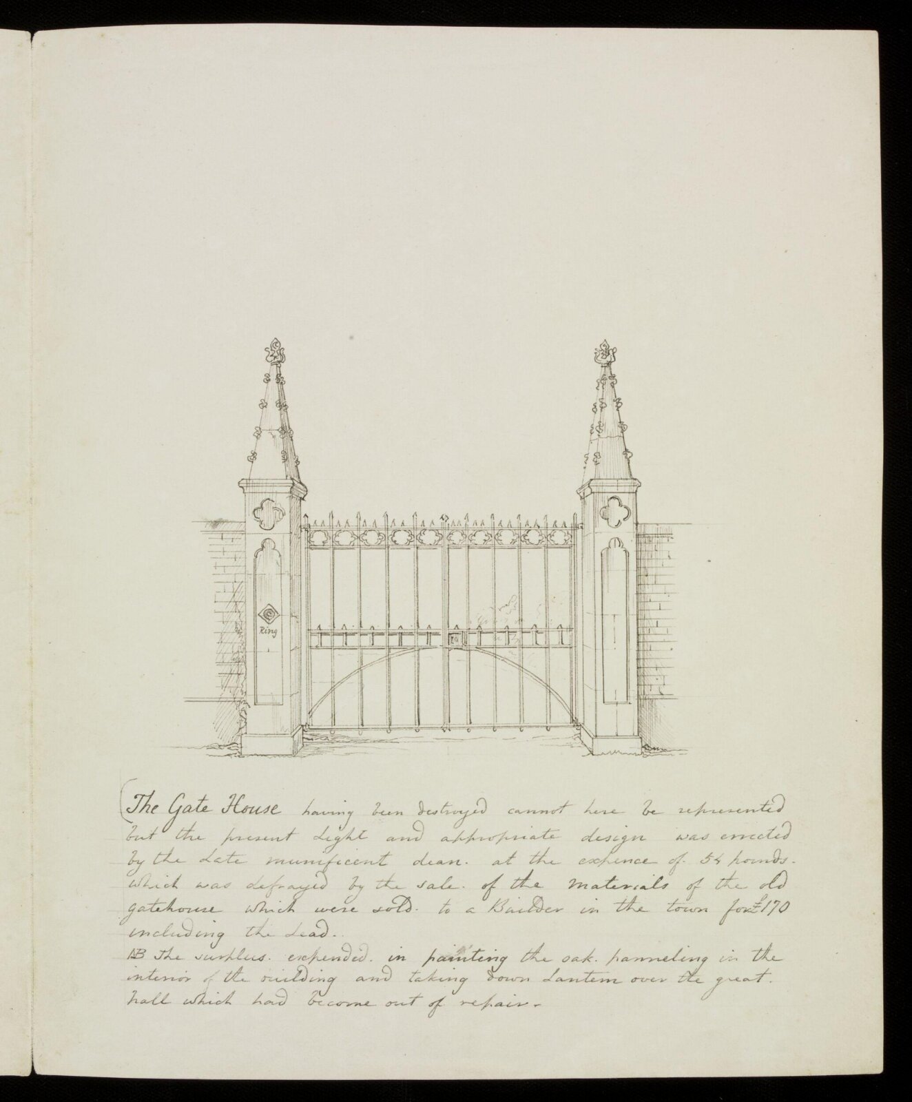Drawing, A.W.N. Pugin, 1832
