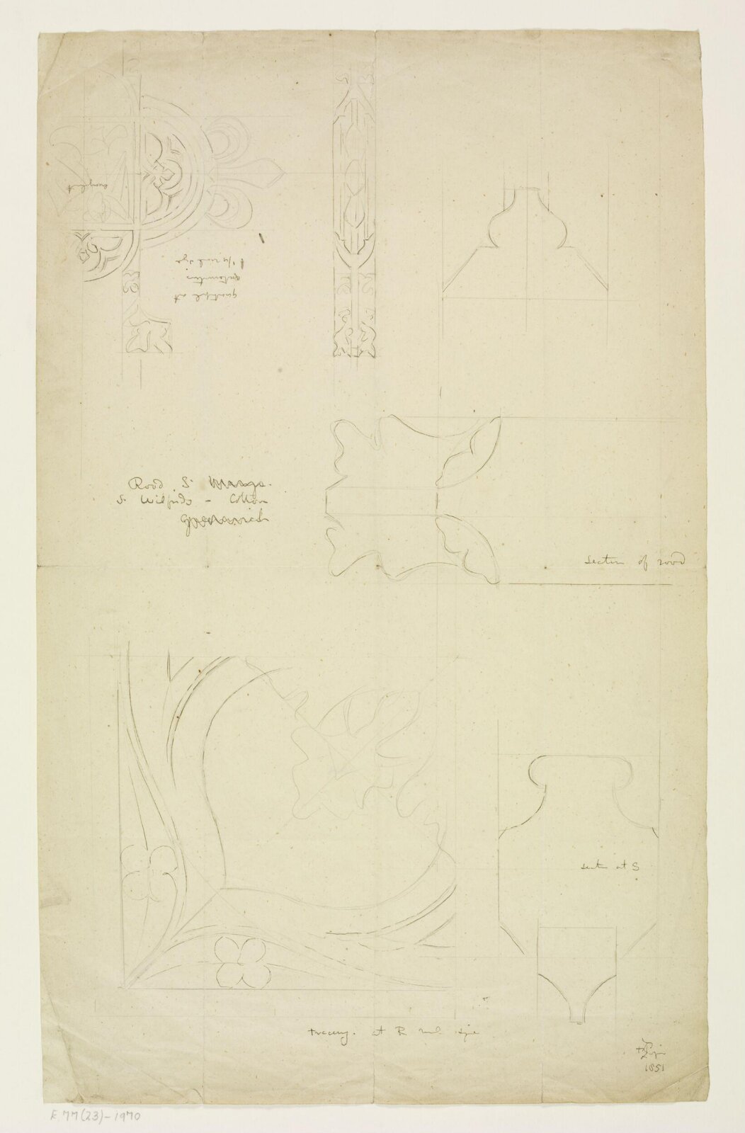 Drawing, A.W.N. Pugin, 1851