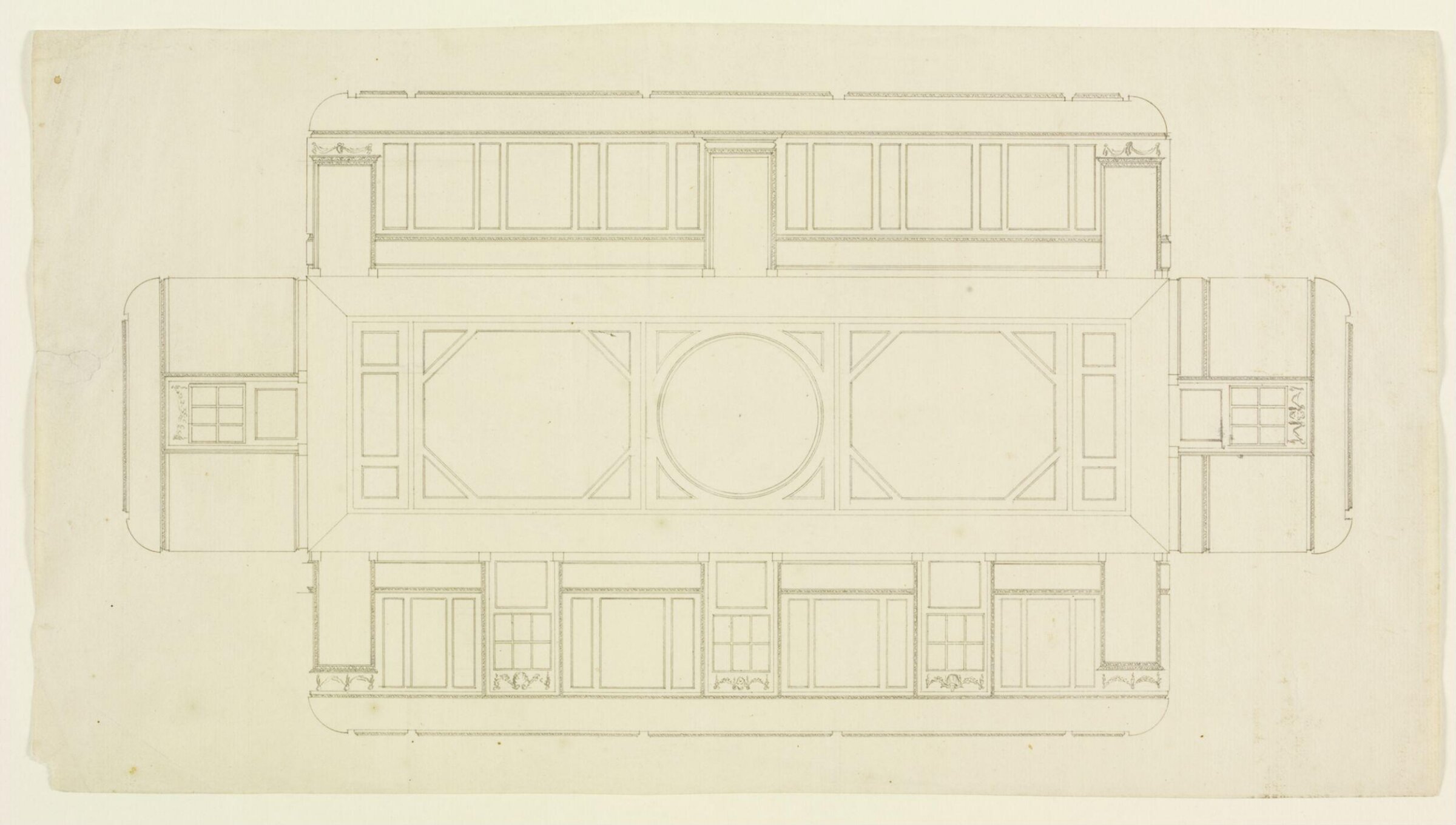 Elevations of the interior wall of Combe Bank, Roger Morris, ca.1725-1730