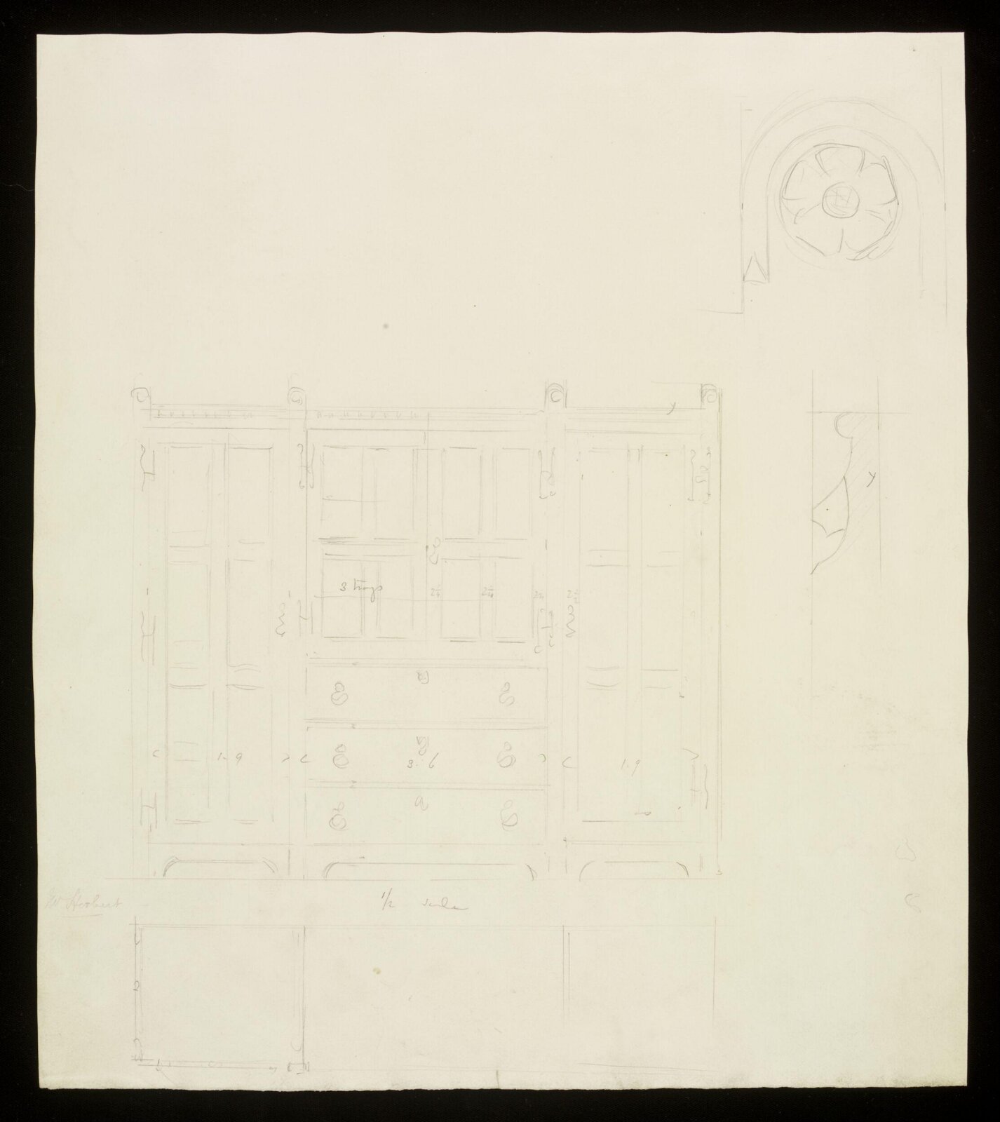 Drawing, A.W.N. Pugin, 1850