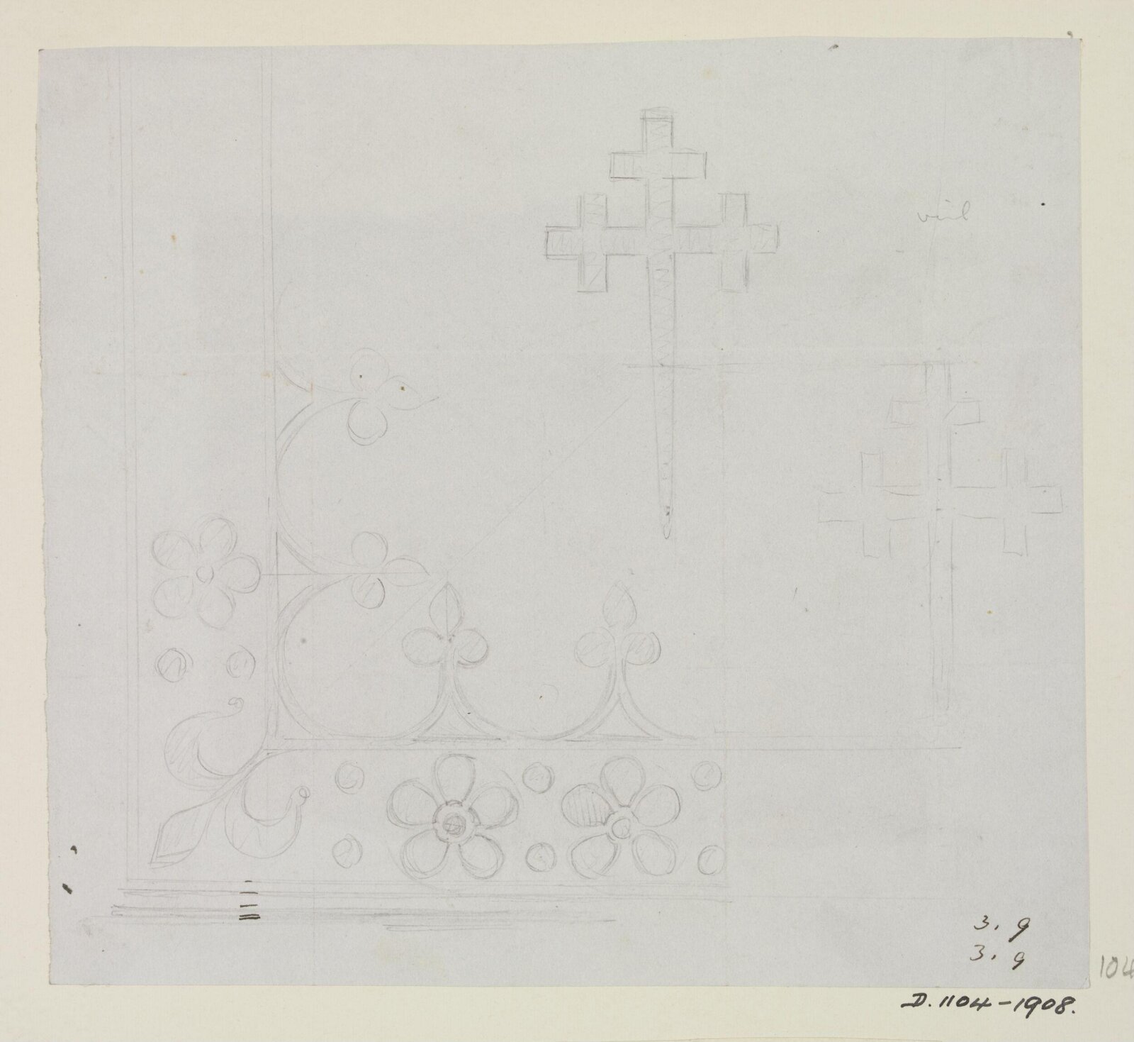 Drawing, attributed to A.W.N. Pugin, mid 19th century