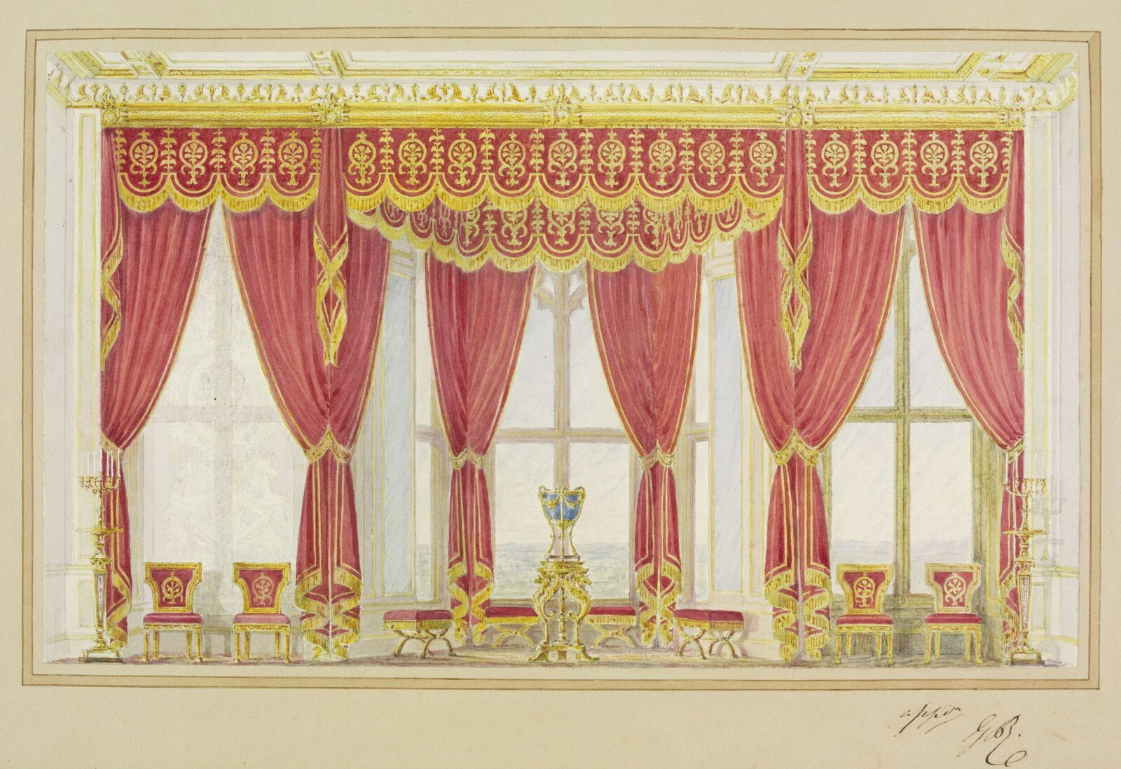 Watercolour drawing, Jeffry Wyatville, 1825-1830