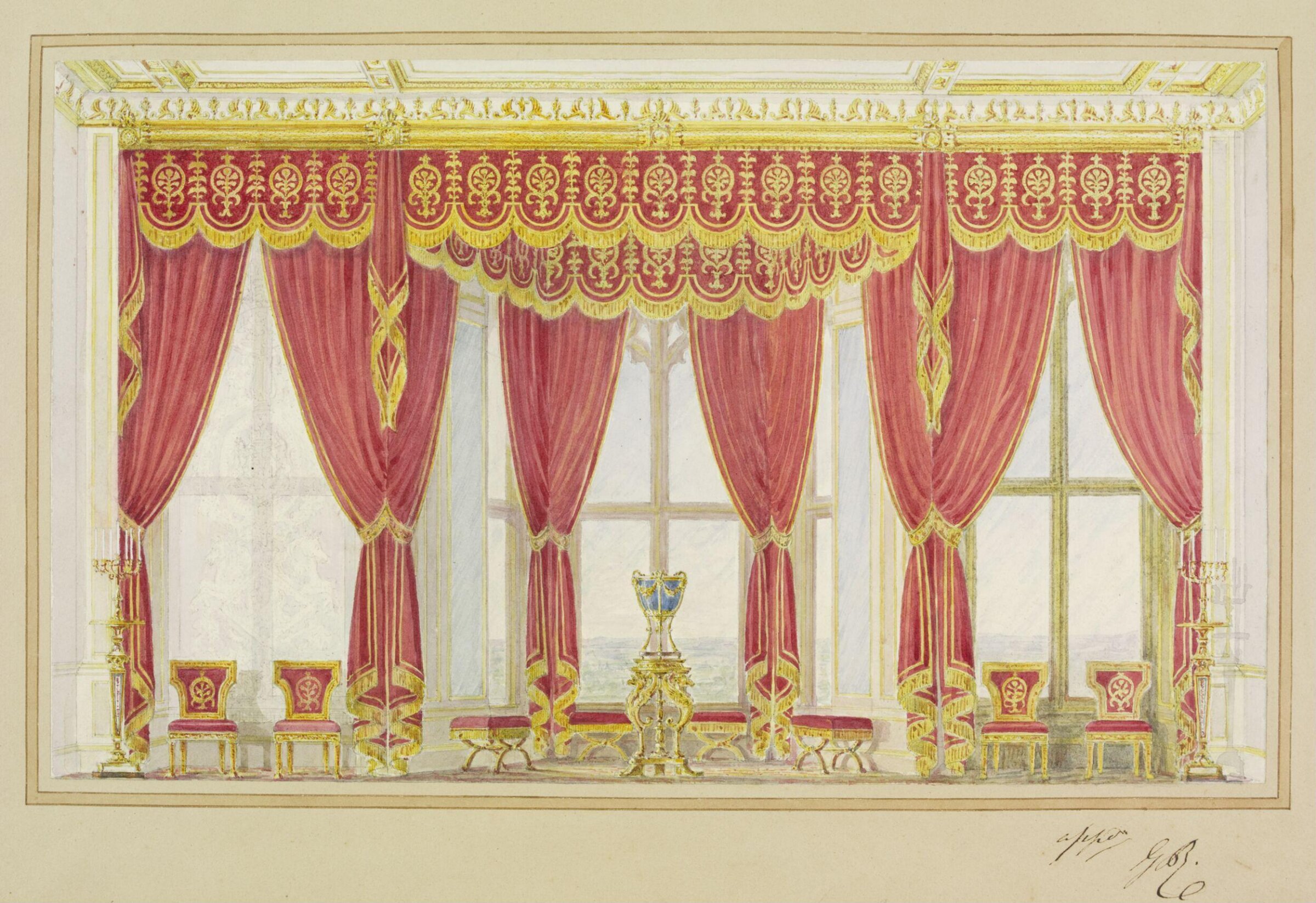 Watercolour drawing, Jeffry Wyatville, 1825-1830