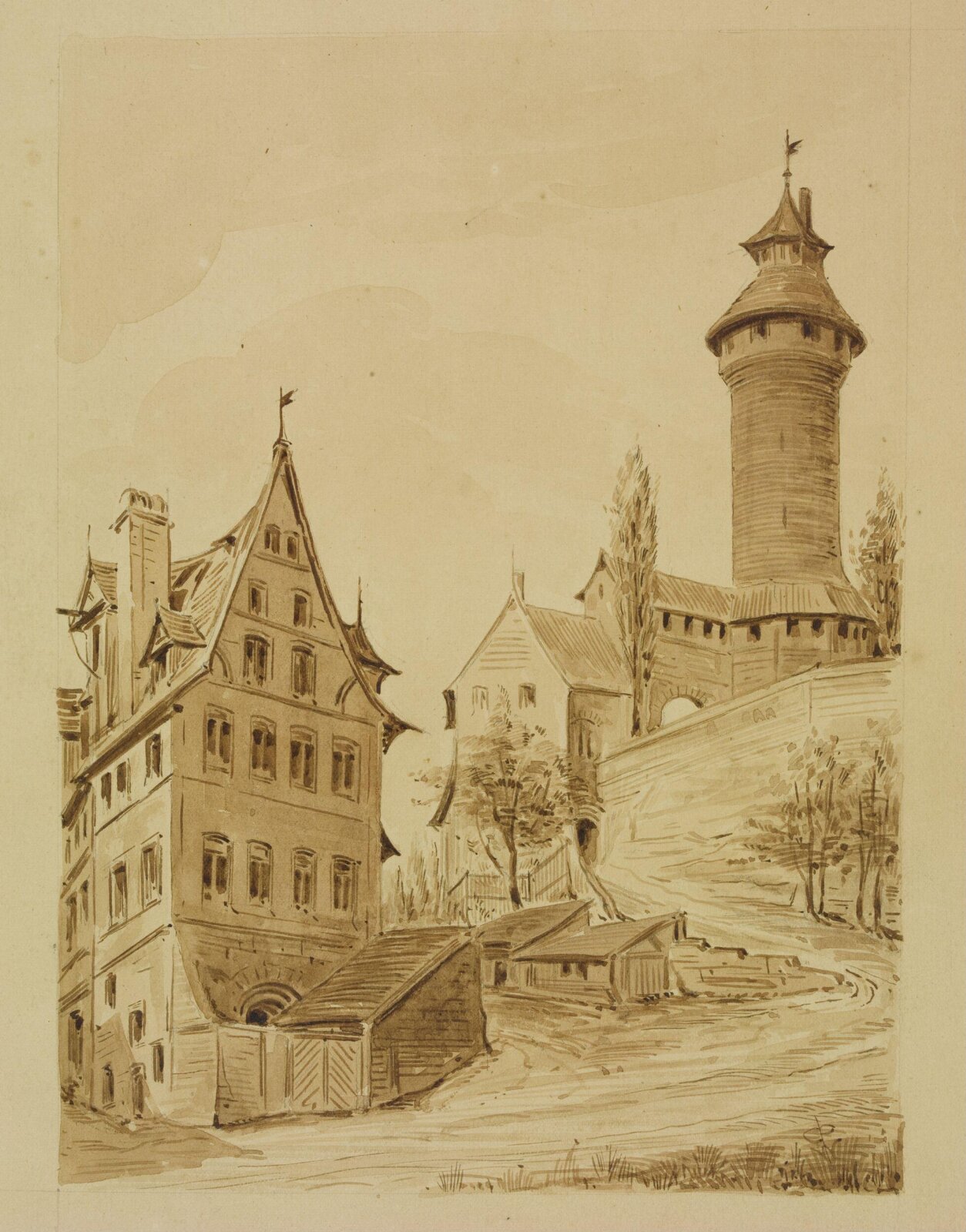 Drawing, A.W.N. Pugin, 1838