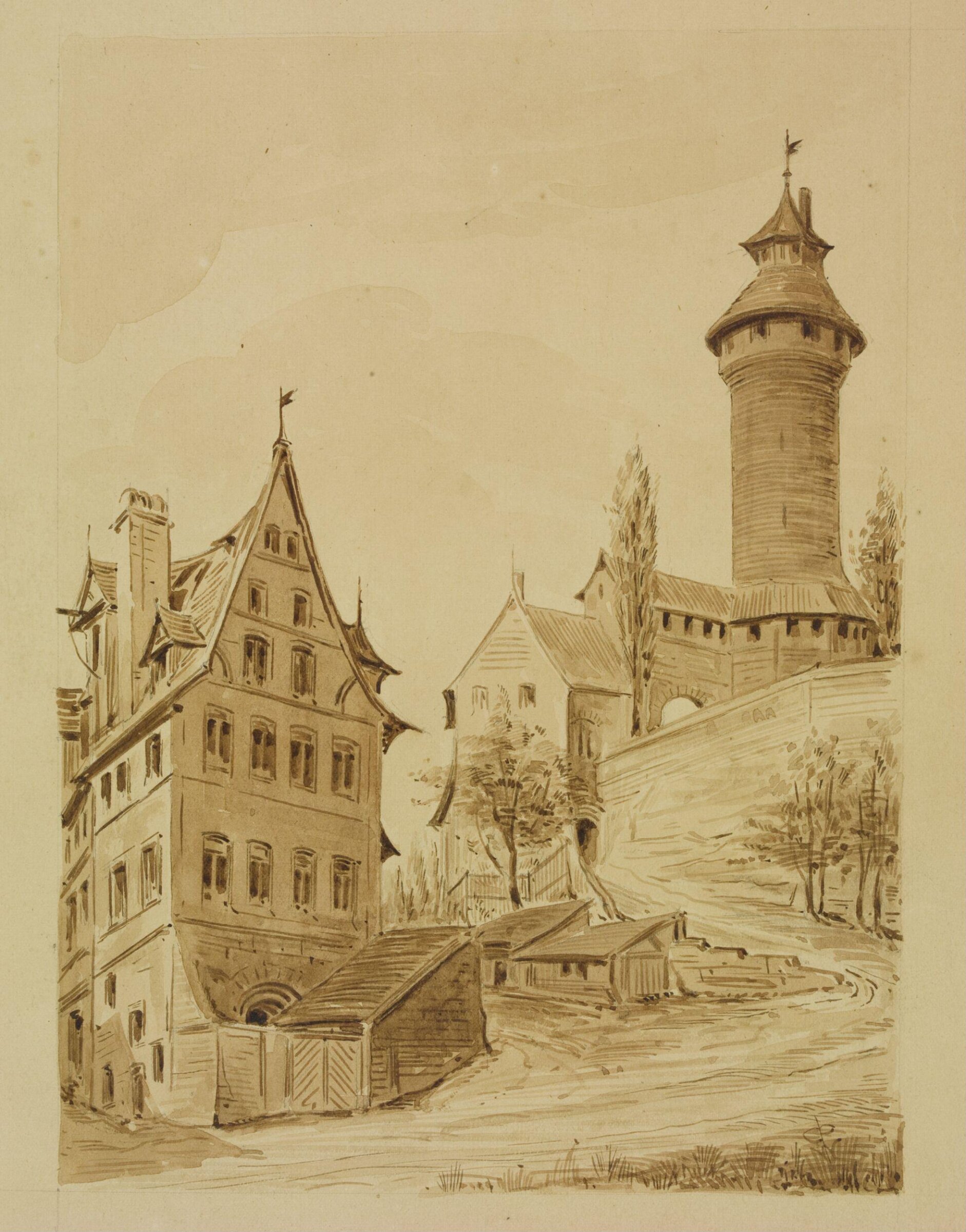 Drawing, A.W.N. Pugin, 1838