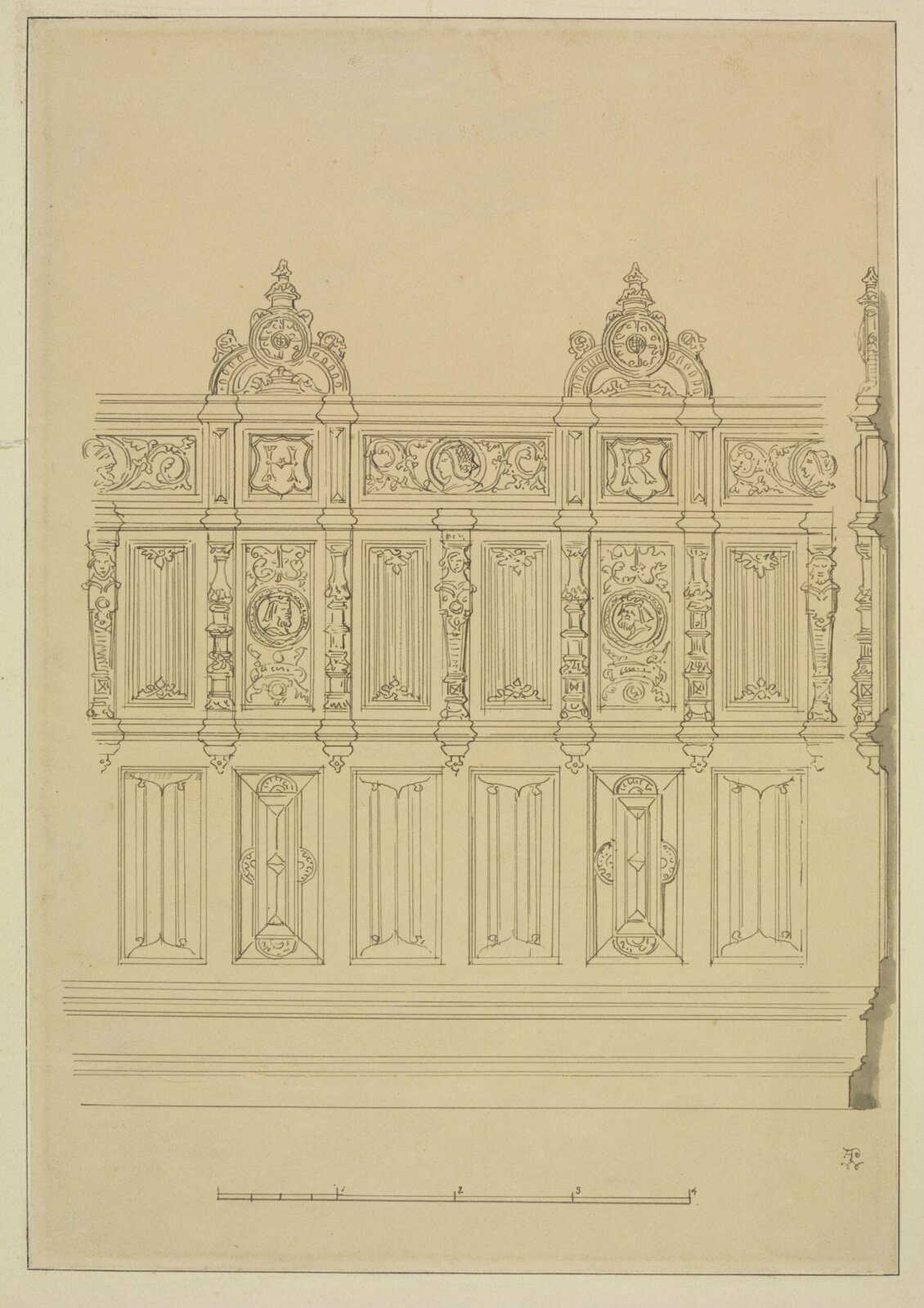 Drawing, A.W.N. Pugin, 1835