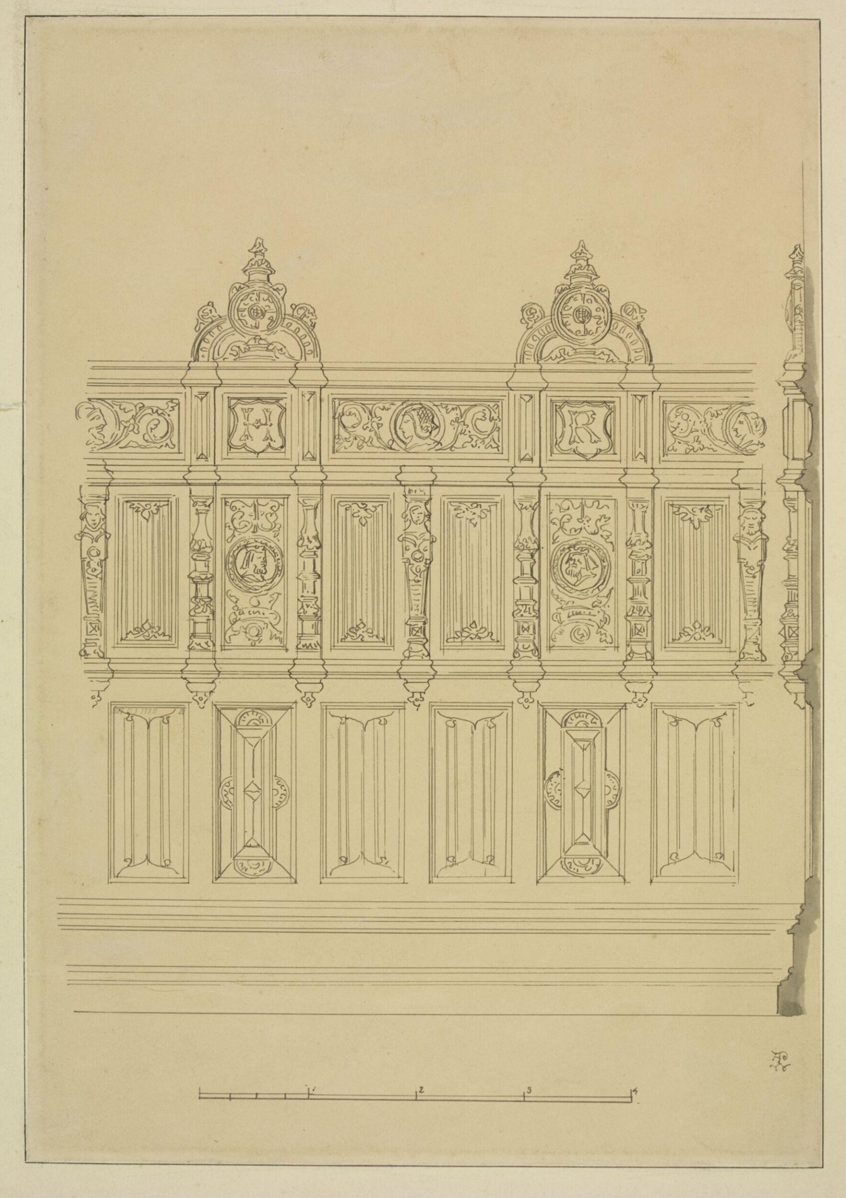 Drawing, A.W.N. Pugin, 1835