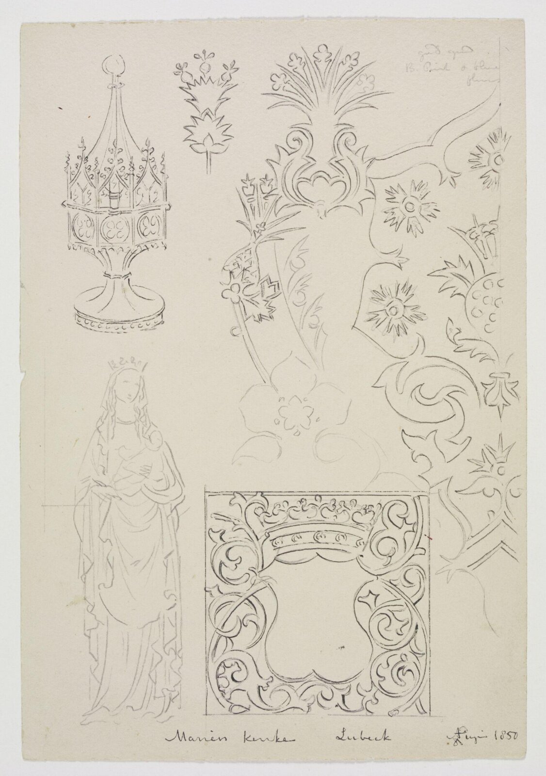 Drawing, A.W.N. Pugin, 1850
