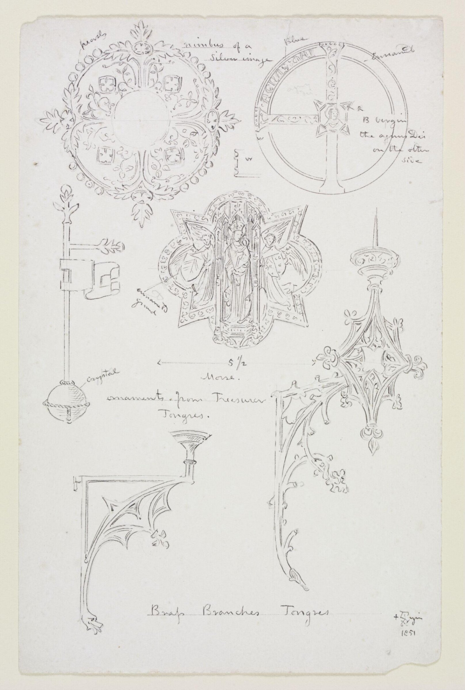 Drawing, A.W.N. Pugin, c. 1851