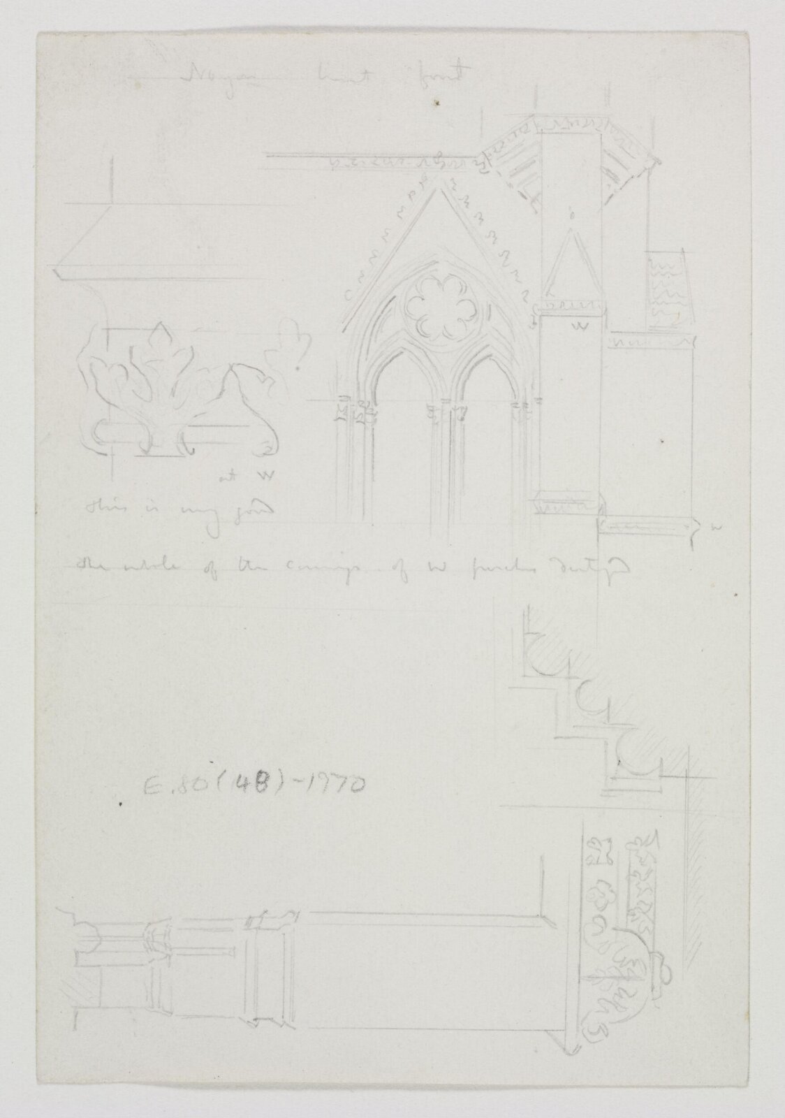 drawing, A.W.N. Pugin, 1851
