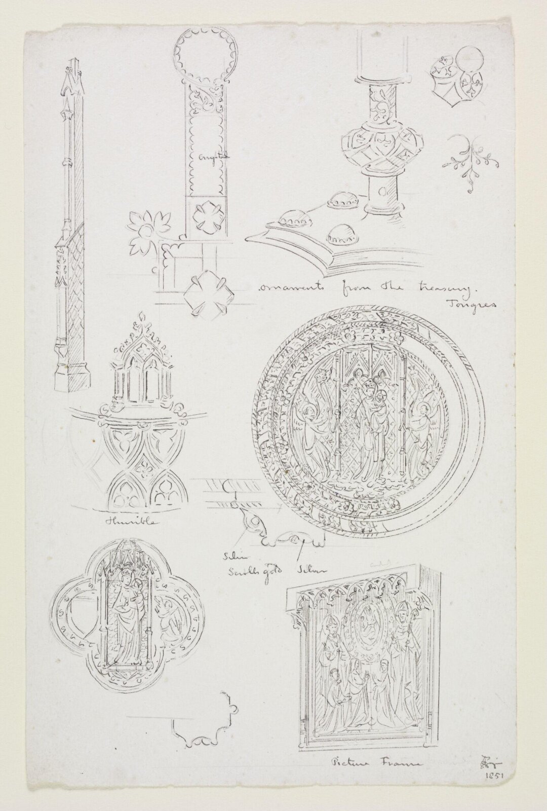Drawing, A.W.N. Pugin, c. 1851