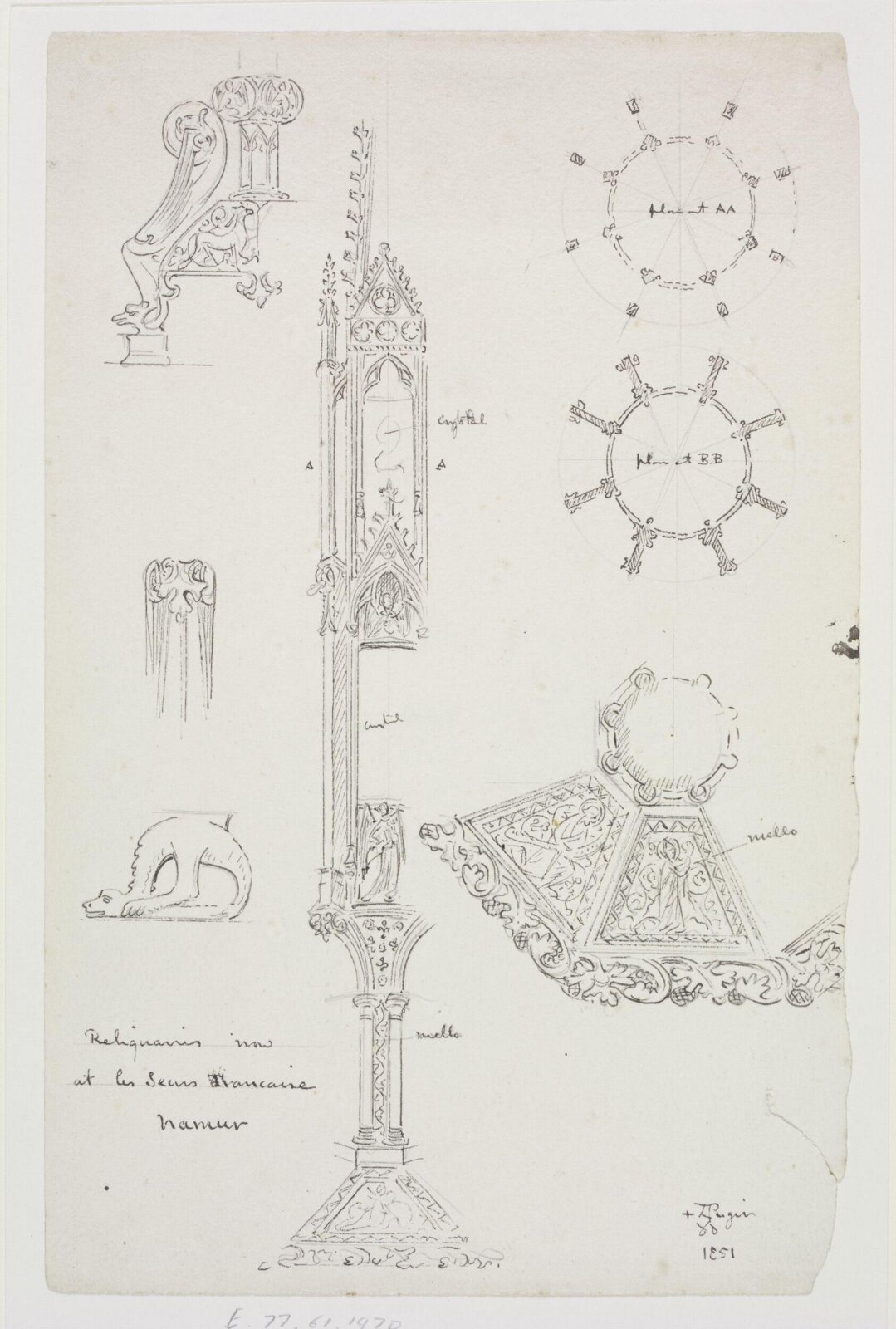 Drawing, A.W.N. Pugin, c. 1851