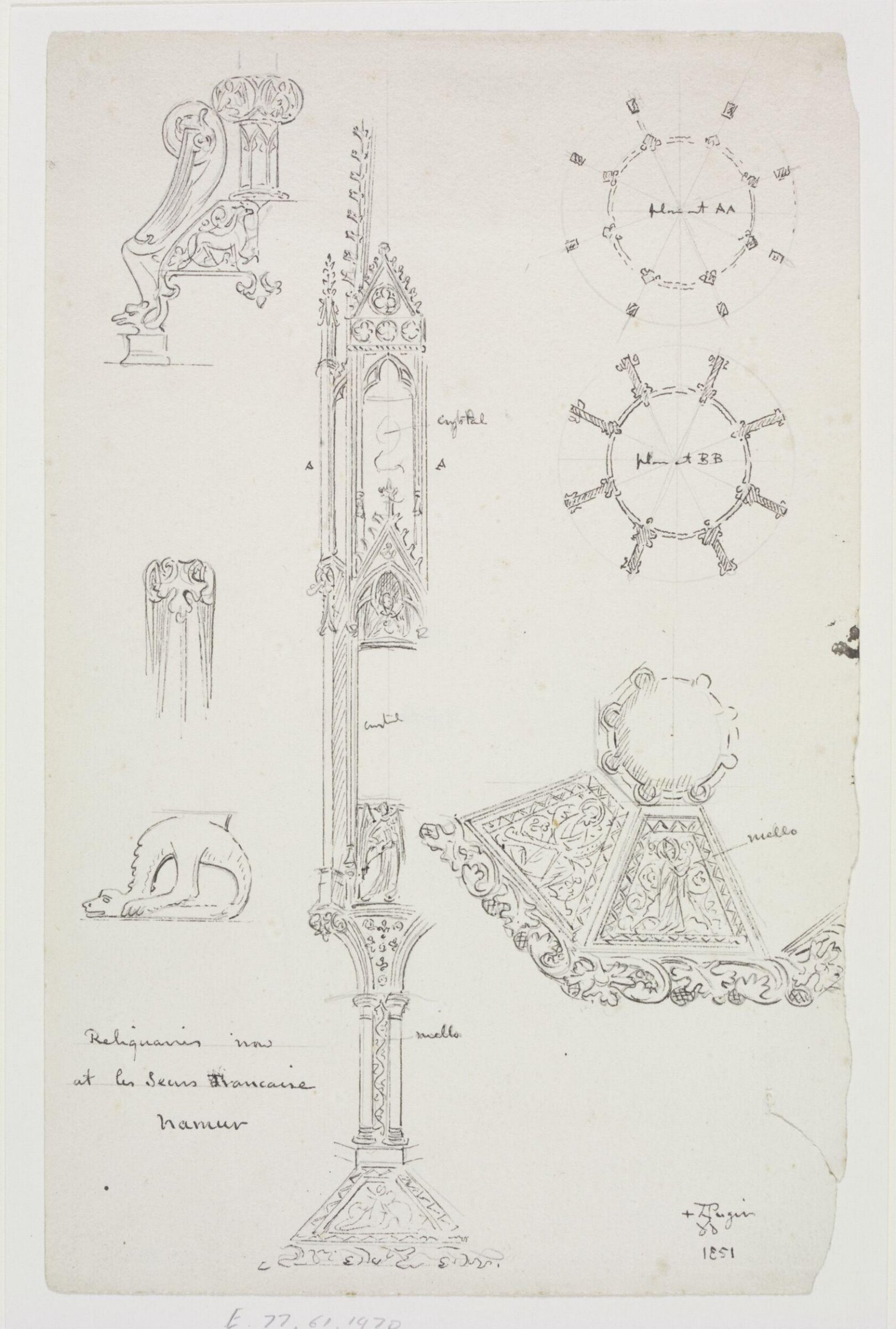 Drawing, A.W.N. Pugin, c. 1851