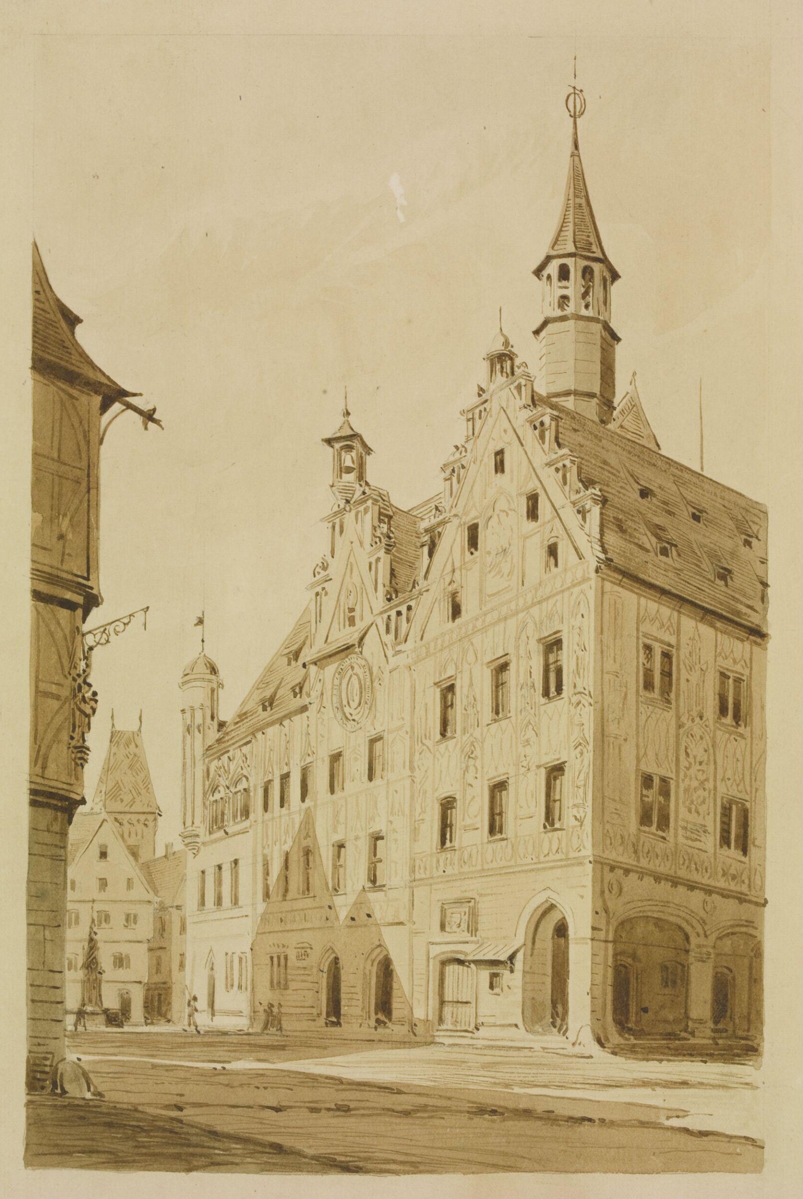 Topographical drawing, A.W.N. Pugin, 1838