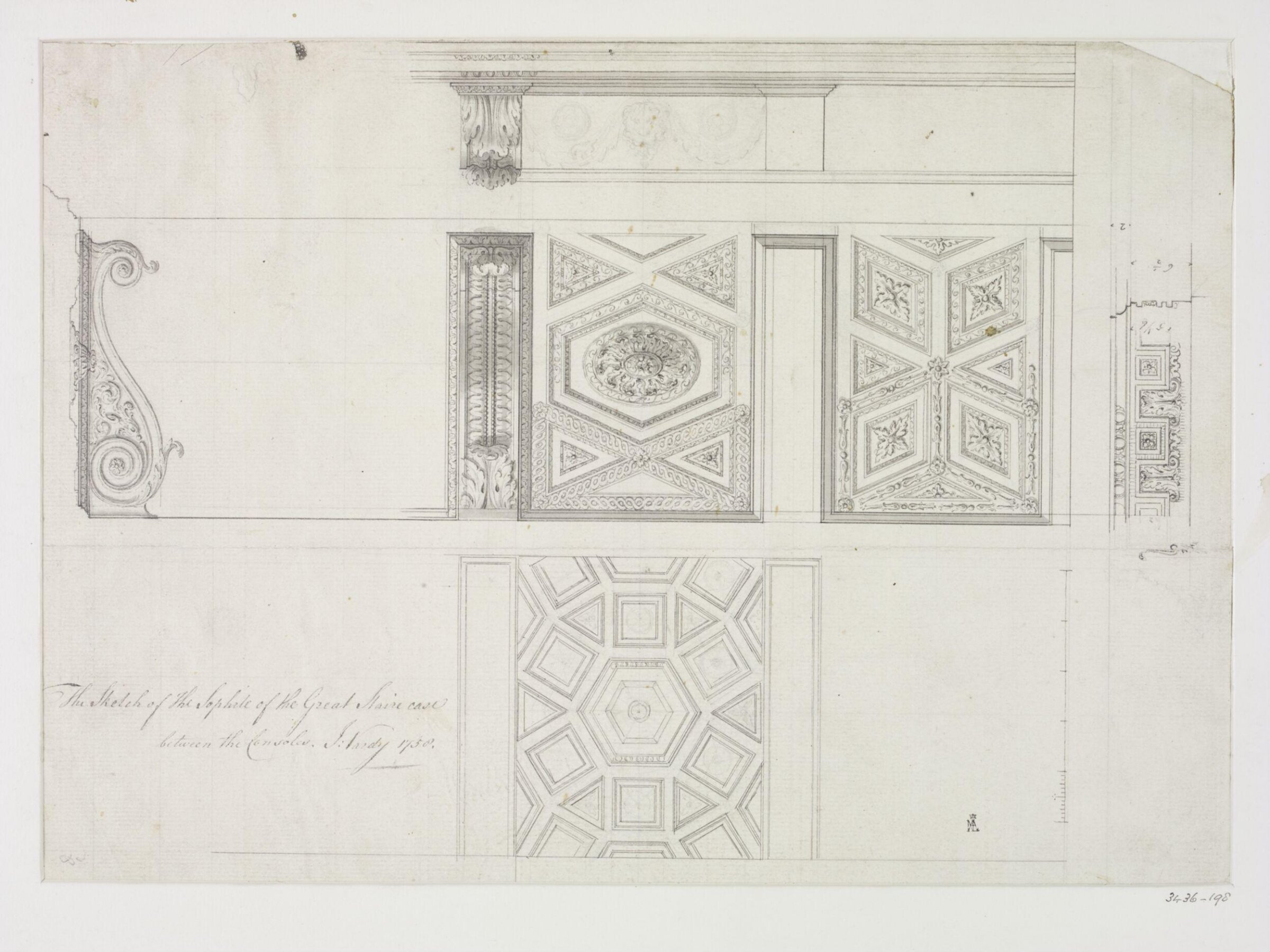 Sketch of the Sophite of the Great Stair Case, John Vardy, 1758