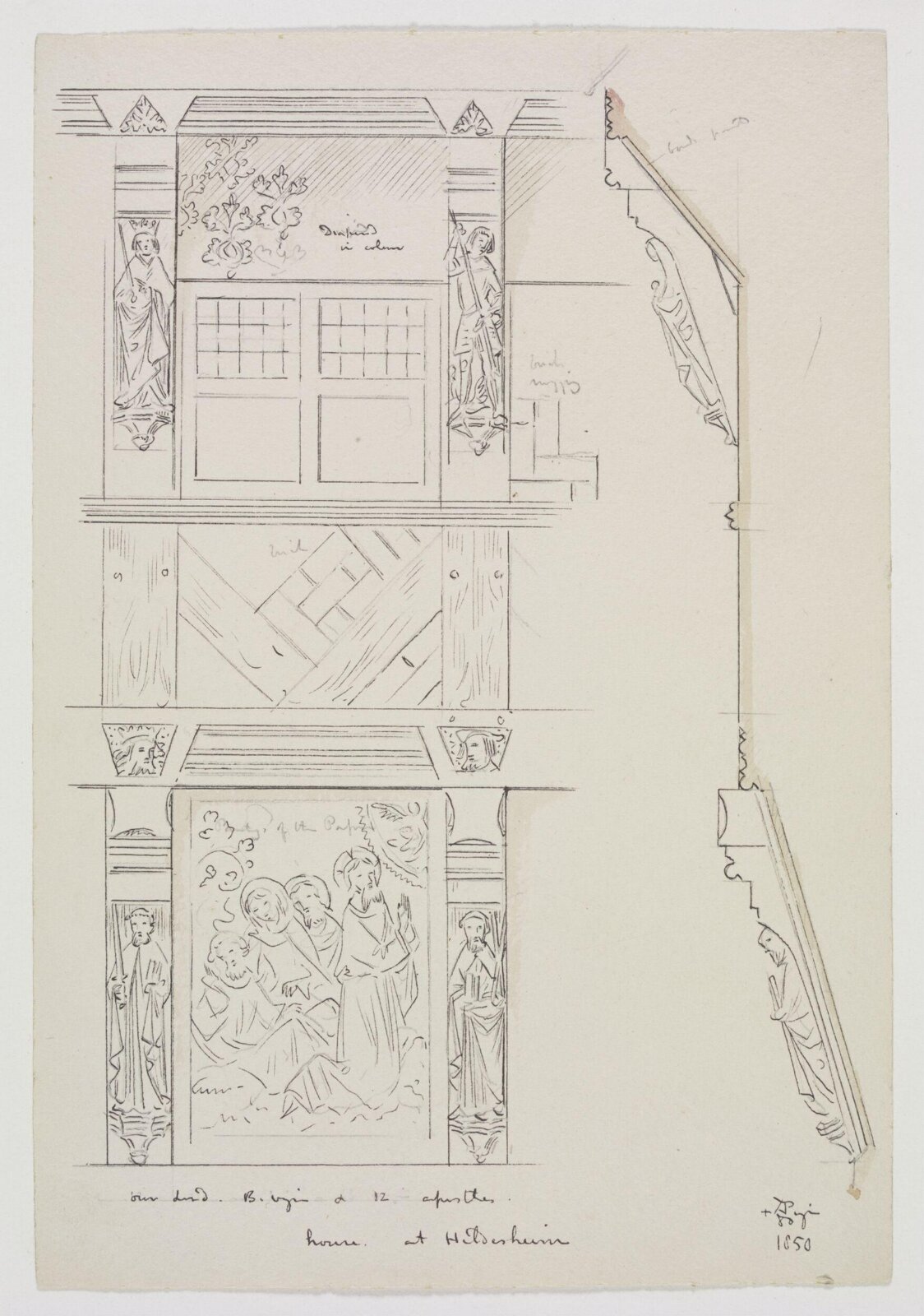 Drawing, A.W.N. Pugin, 1850