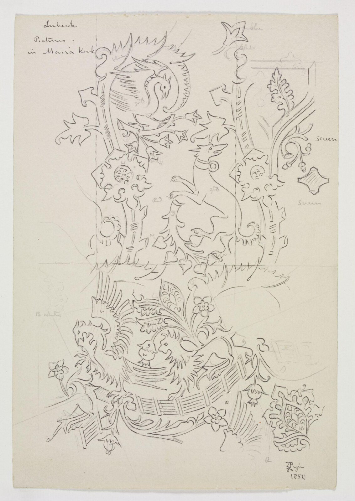 Drawing, A.W.N. Pugin, 1850