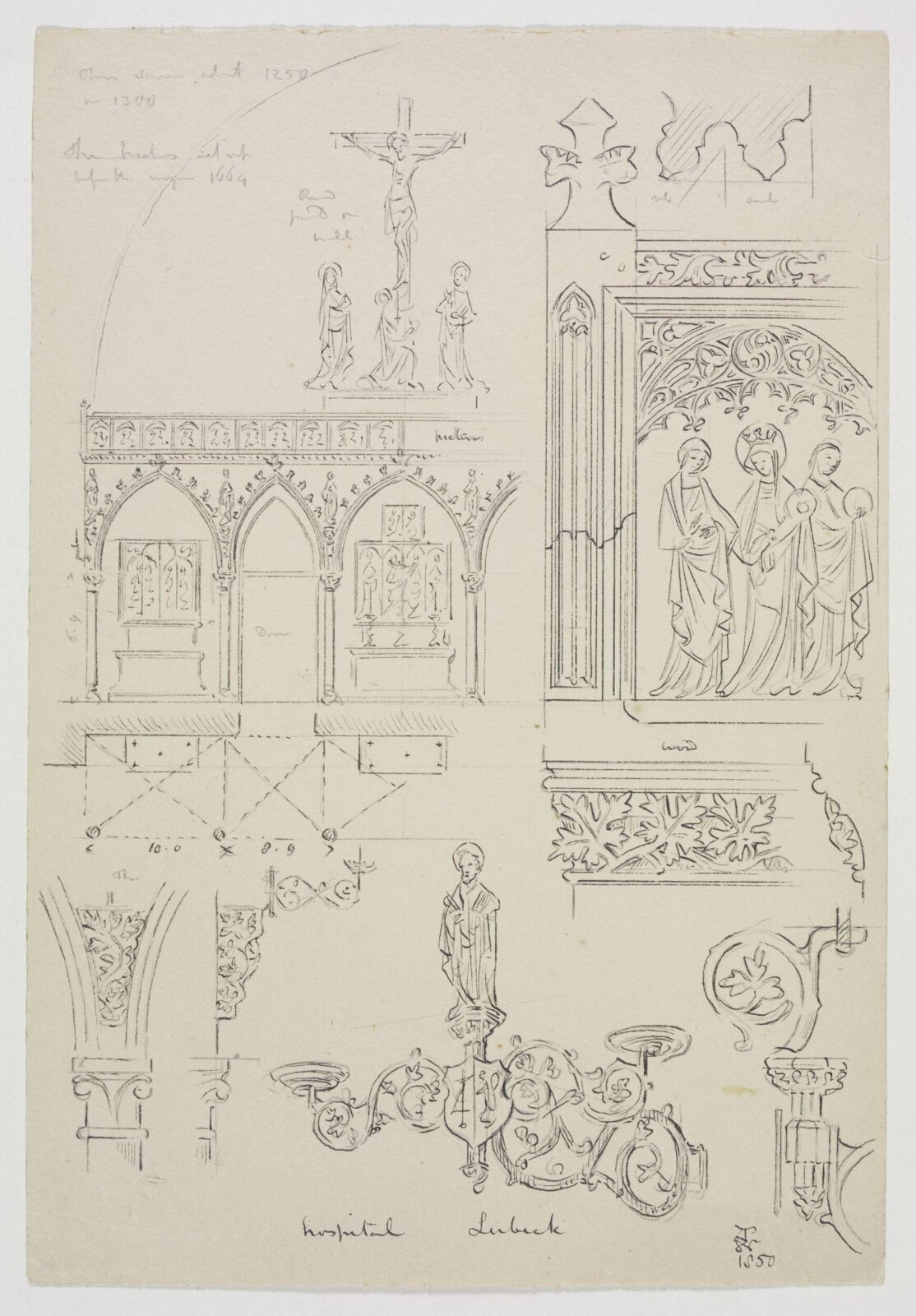 Drawing, A.W.N. Pugin, 1850