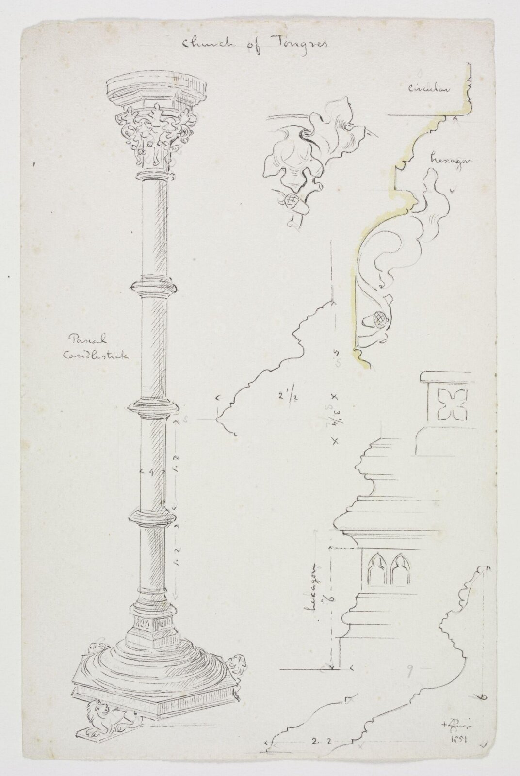 Drawing, A.W.N. Pugin, c. 1851