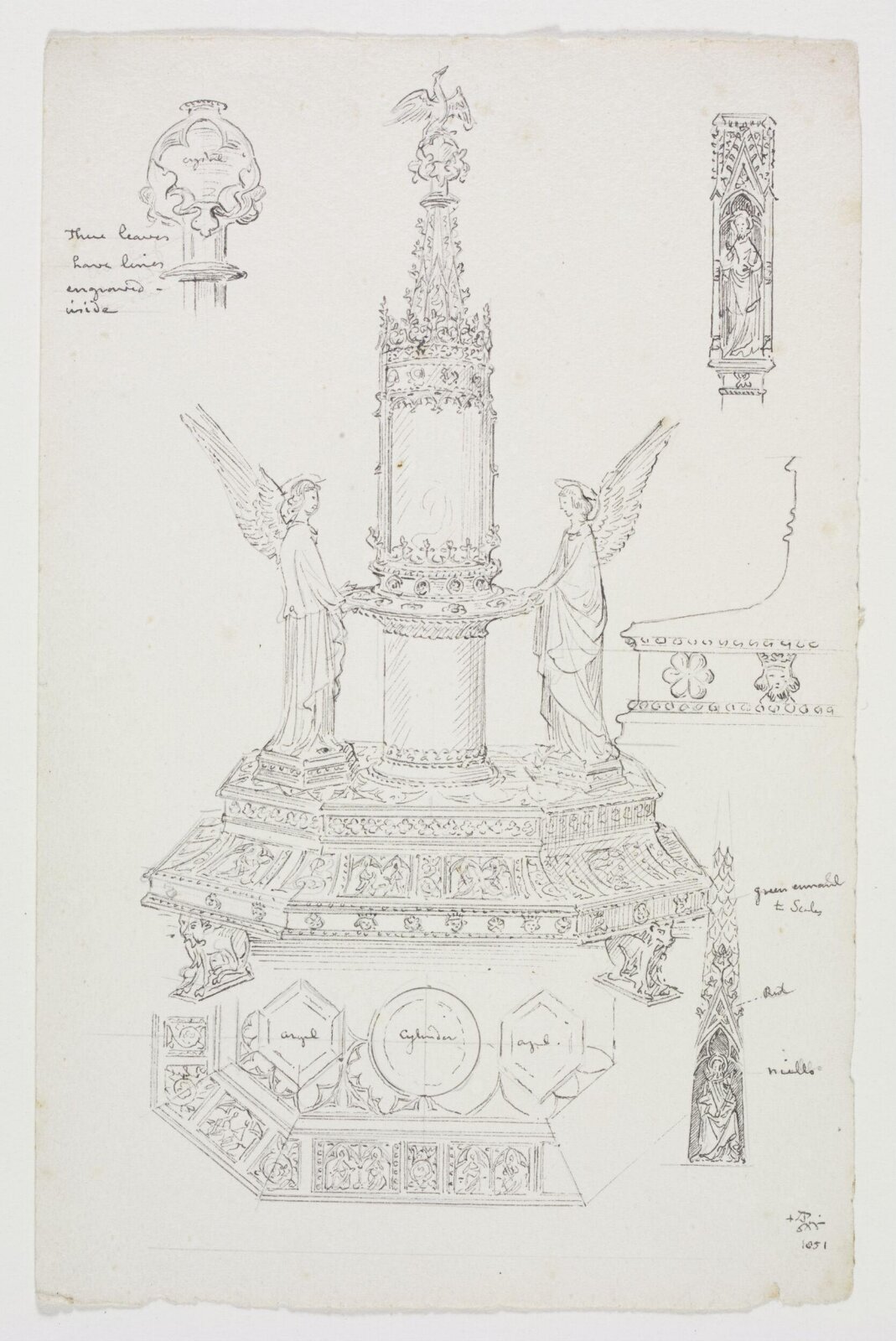 Drawing, A.W.N. Pugin, c. 1851