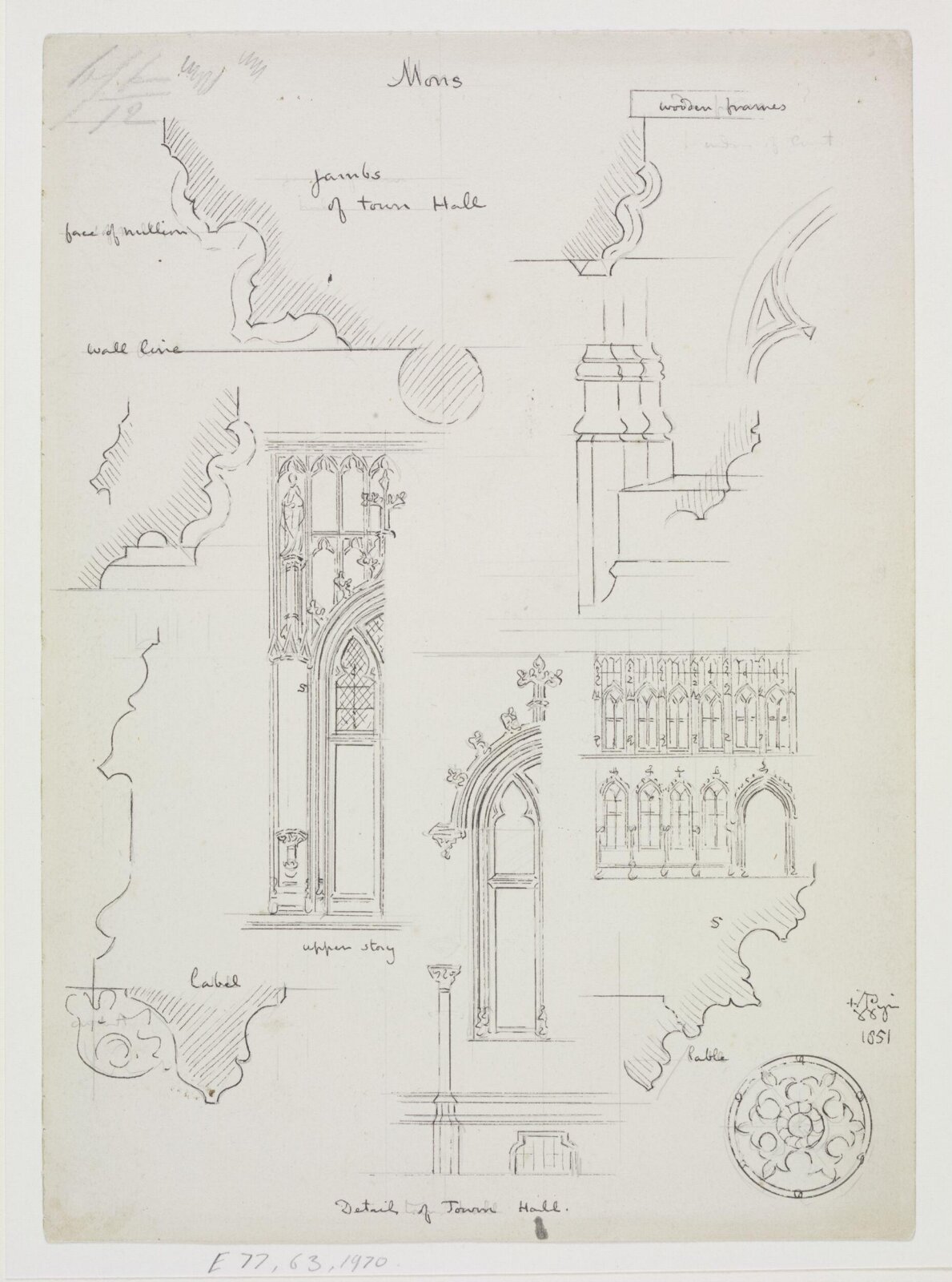 Drawing, A.W.N. Pugin, c. 1851