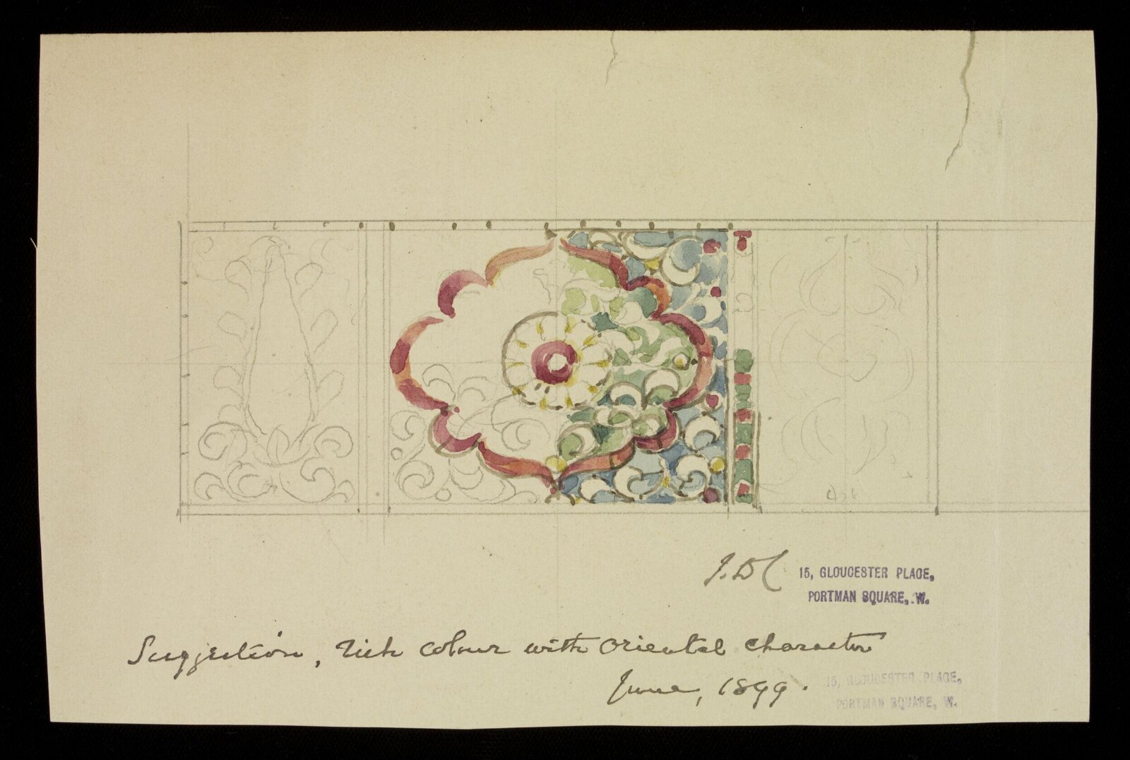 Drawing, J.D. Crace, June 1899