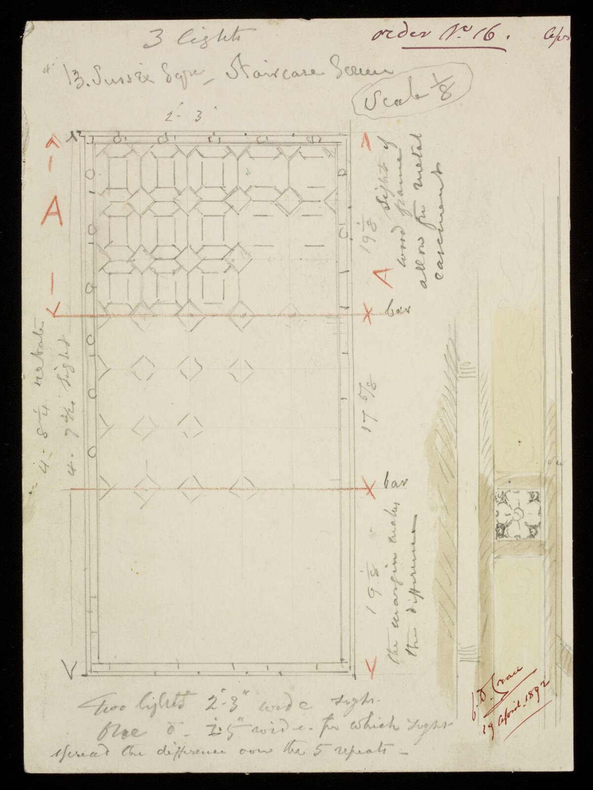 Design by J D Crace, J.D. Crace, 29 April 1892