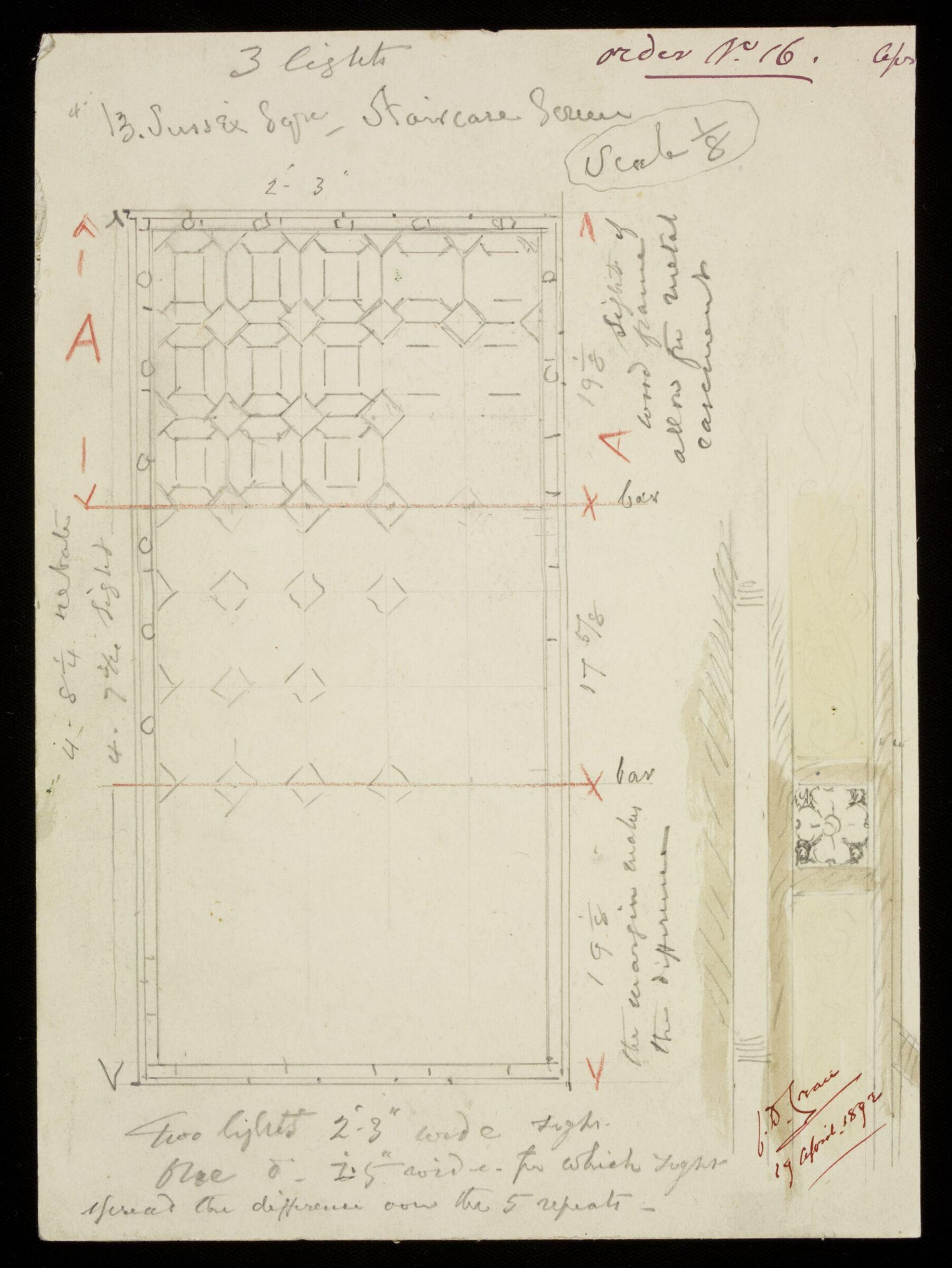 Design by J D Crace, J.D. Crace, 29 April 1892