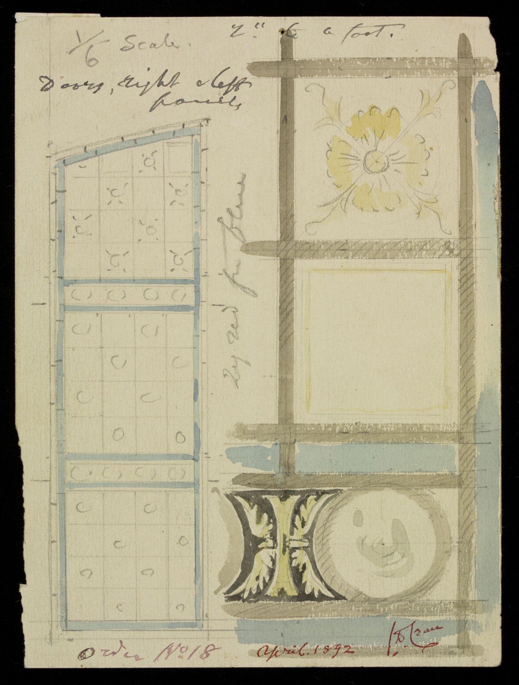 Design by J D Crace, J.D. Crace, April 1892