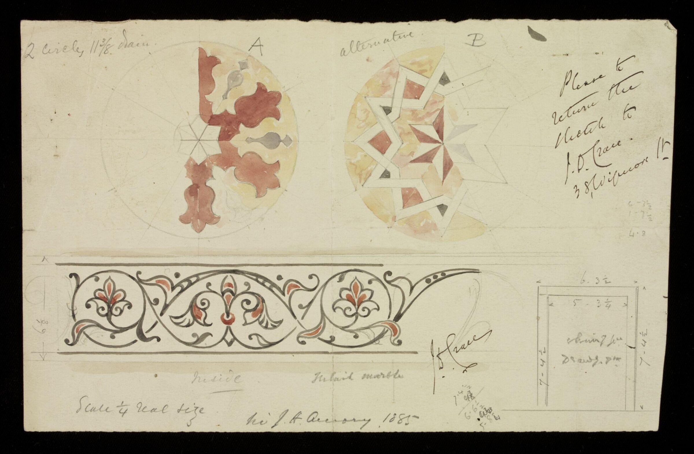 Design by J D Crace, J.D. Crace, 1885