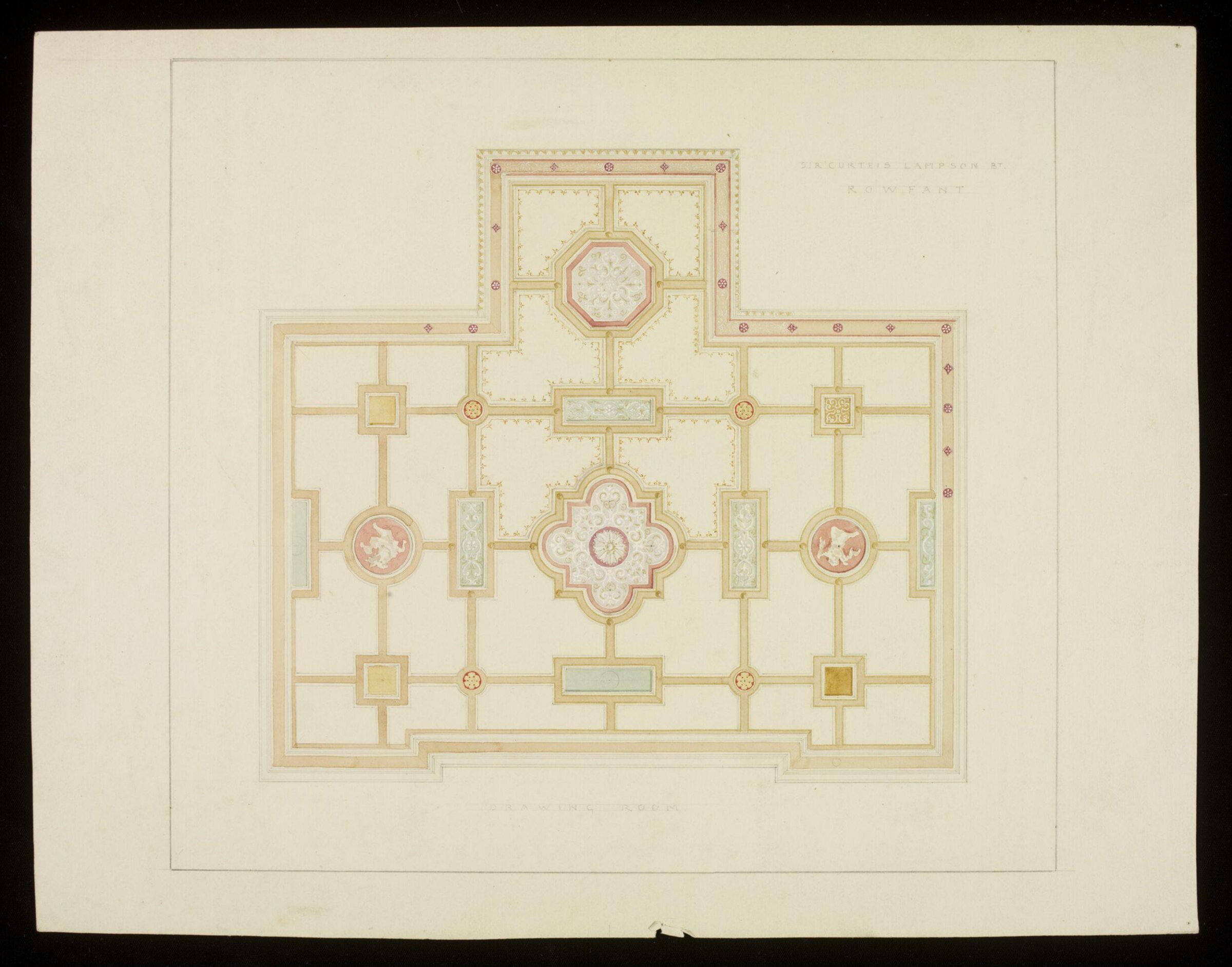 Ceiling of a drawing room at Rowfant, Crawley, Crace, mid 19th century