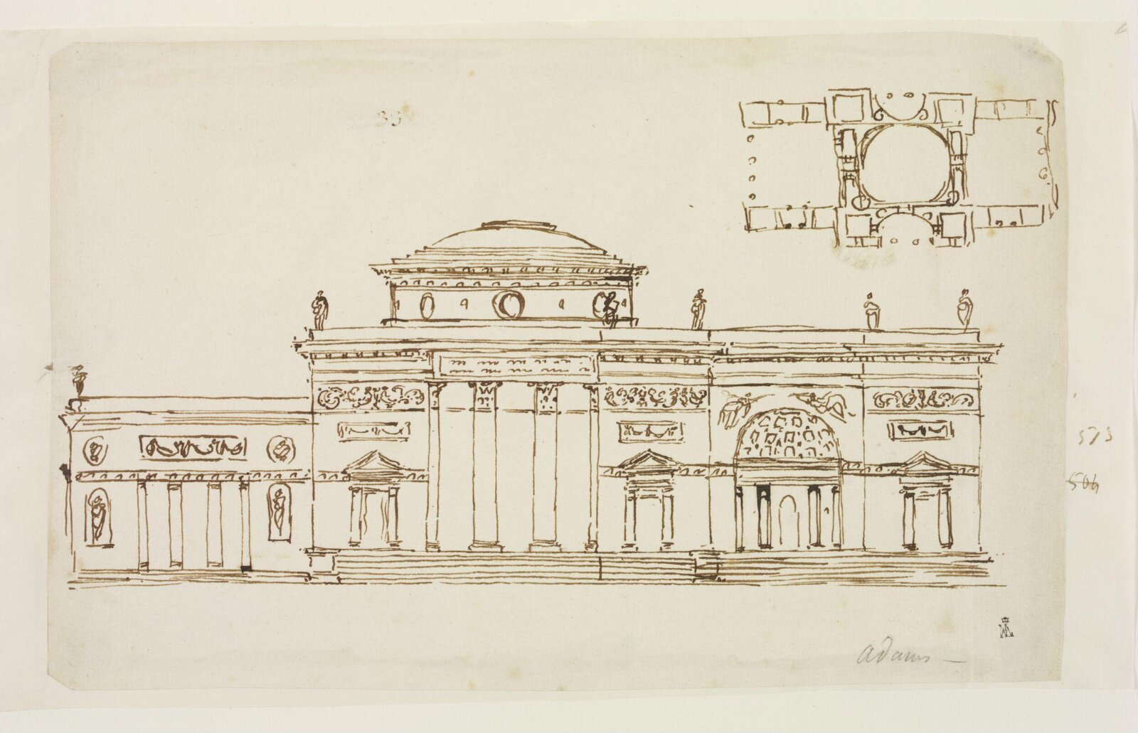 Drawing, Robert Adam, 18th century