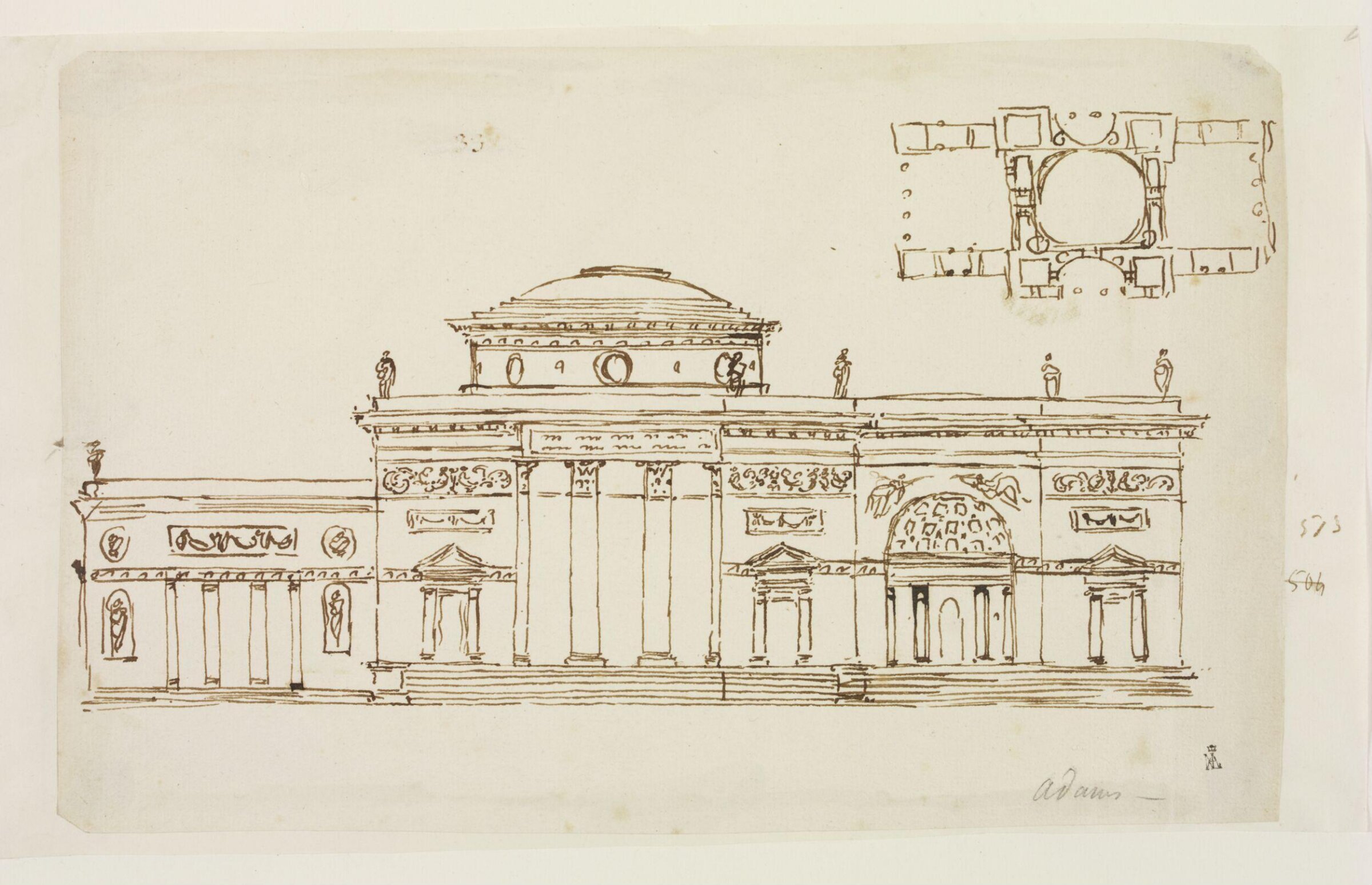 Drawing, Robert Adam, 18th century