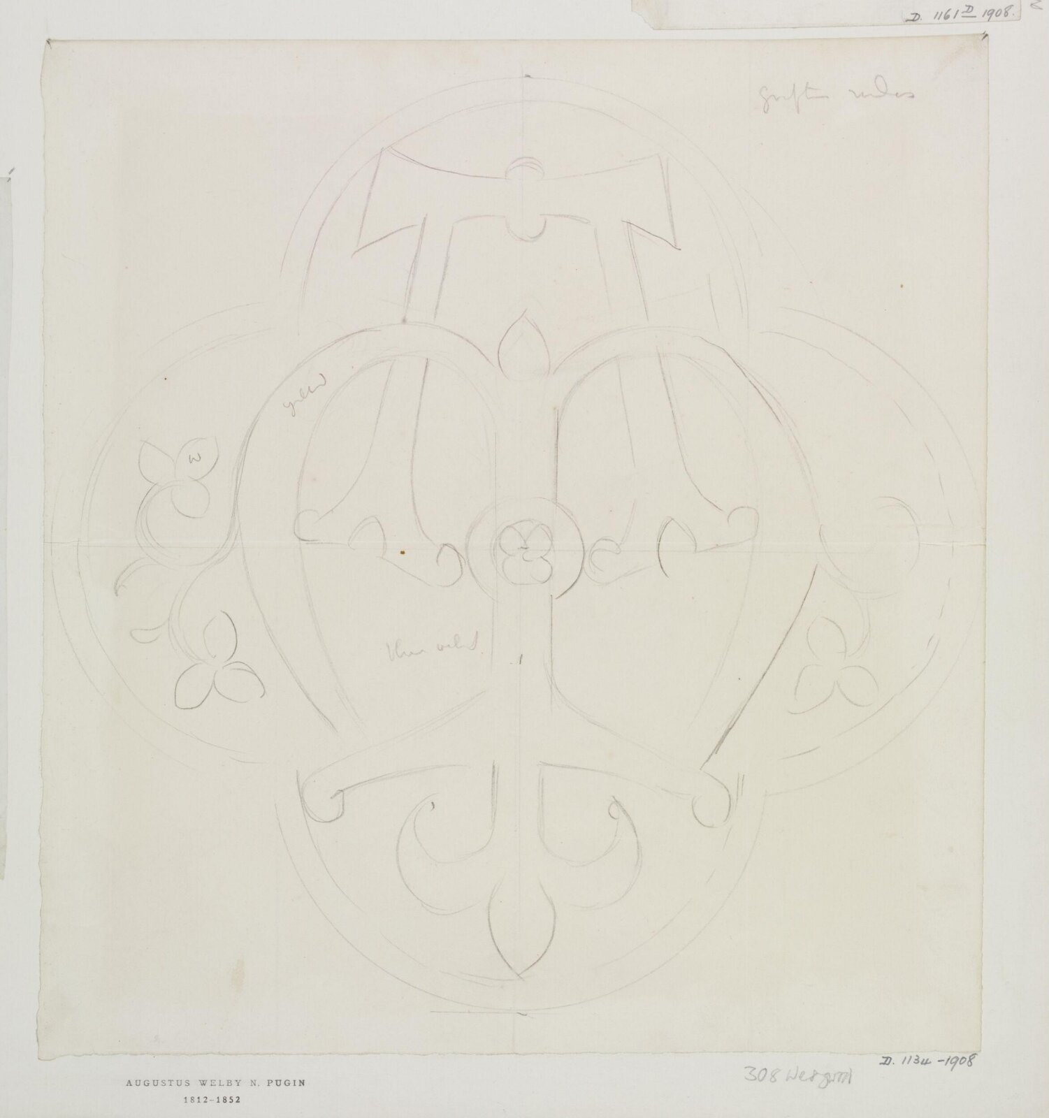 Drawing, A.W.N. Pugin, 1850
