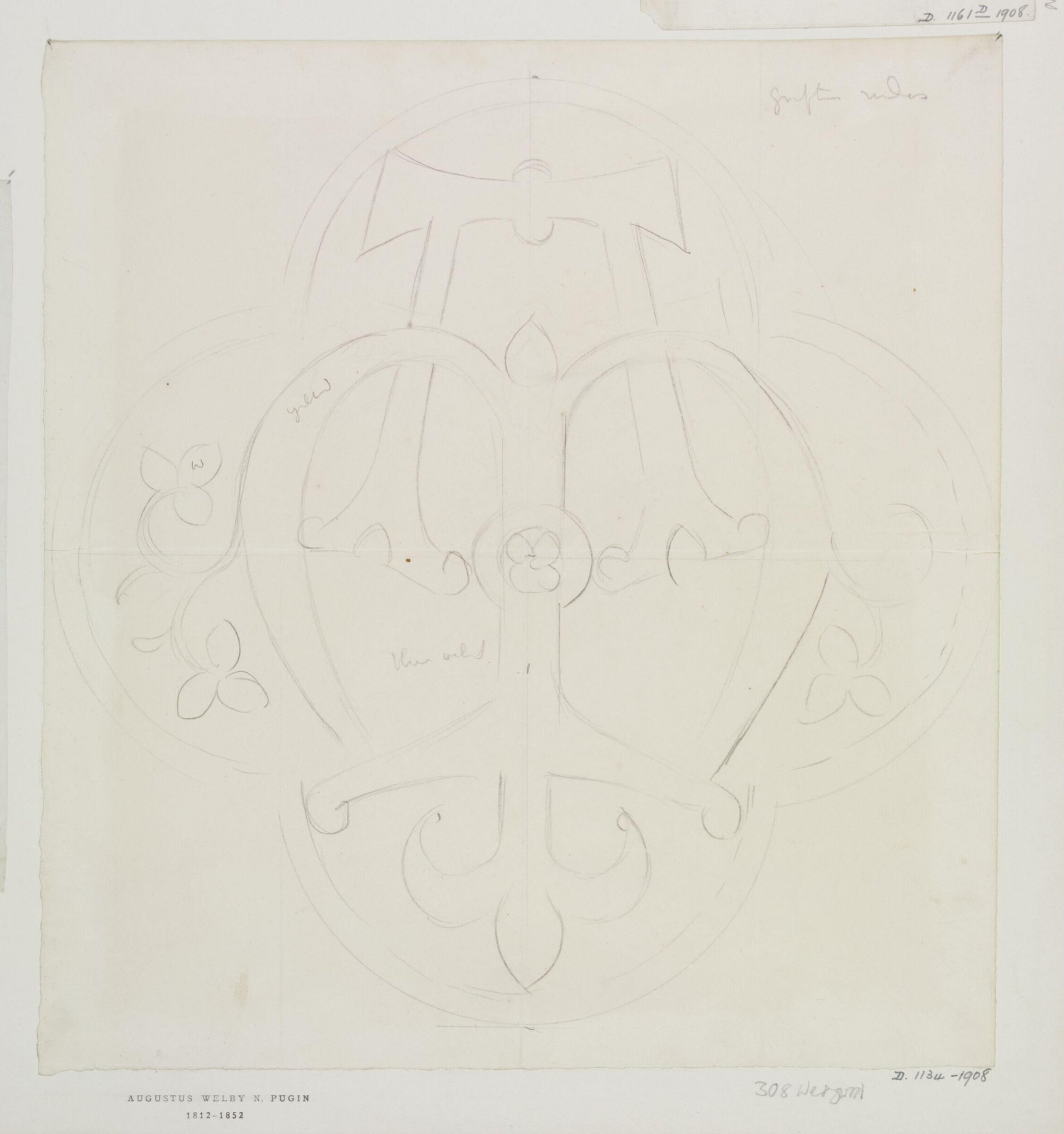 Drawing, A.W.N. Pugin, 1850