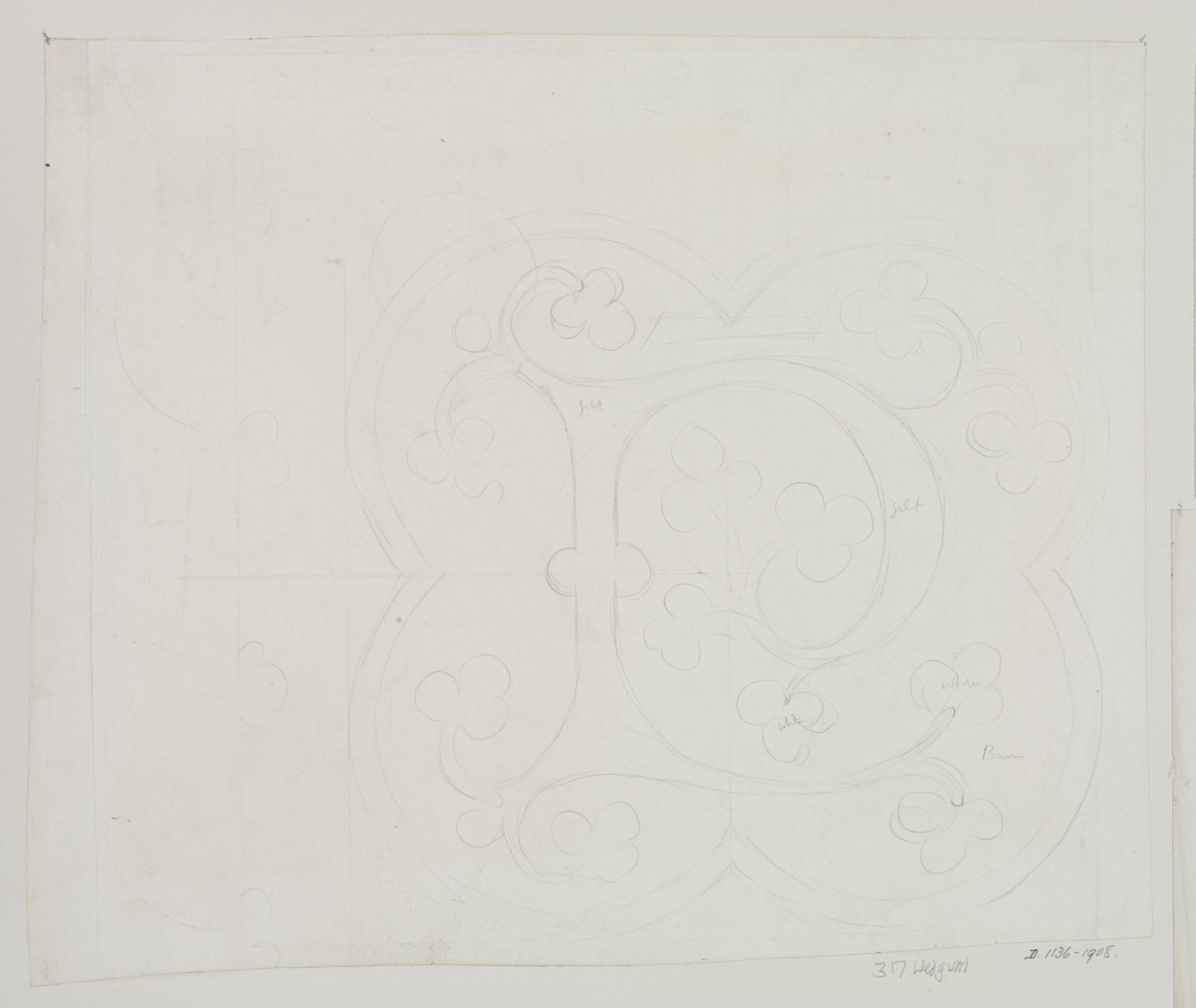 Drawing, A.W.N. Pugin, Mid 19th century