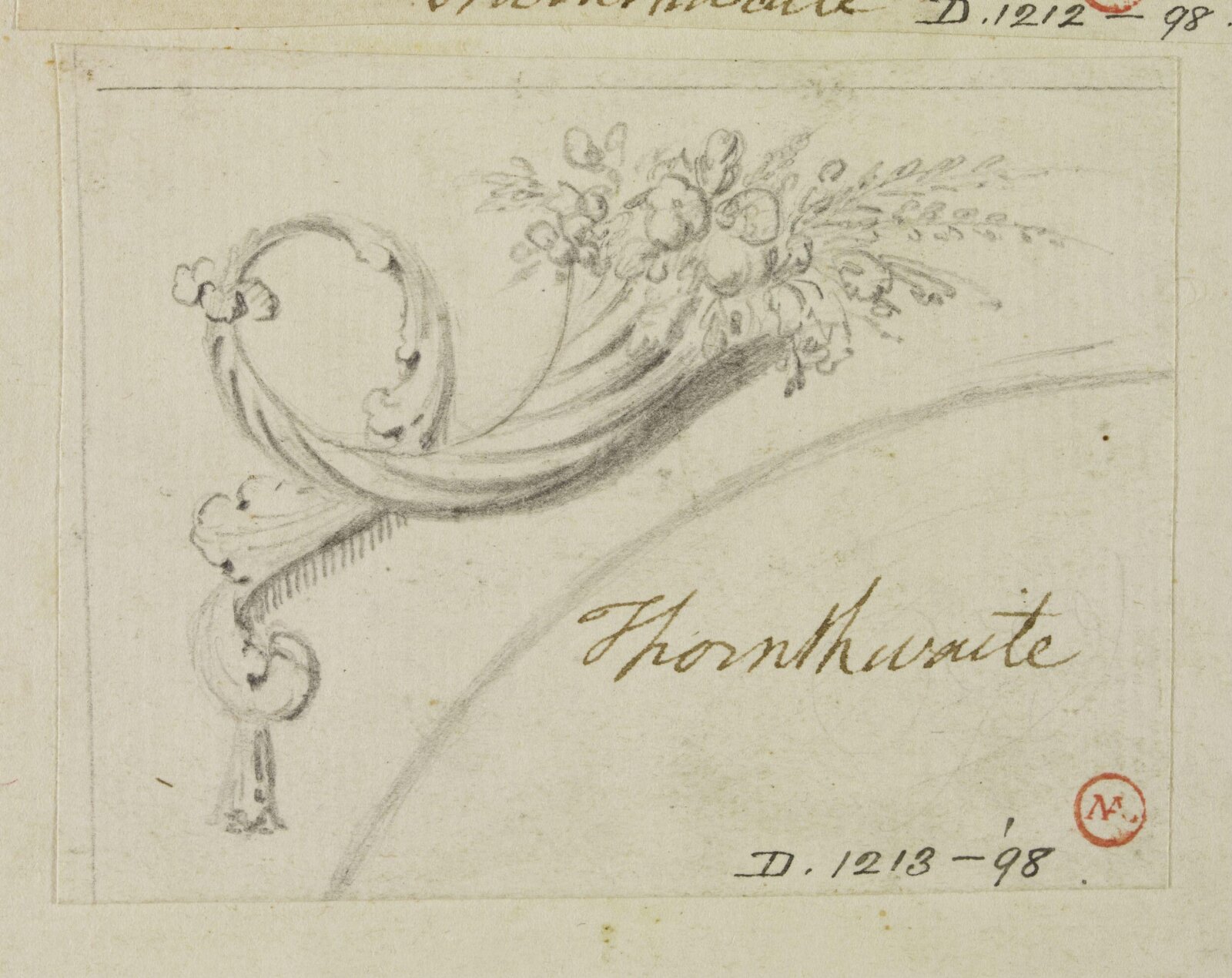 Drawing, Joseph Thornthwaite, 1774-98