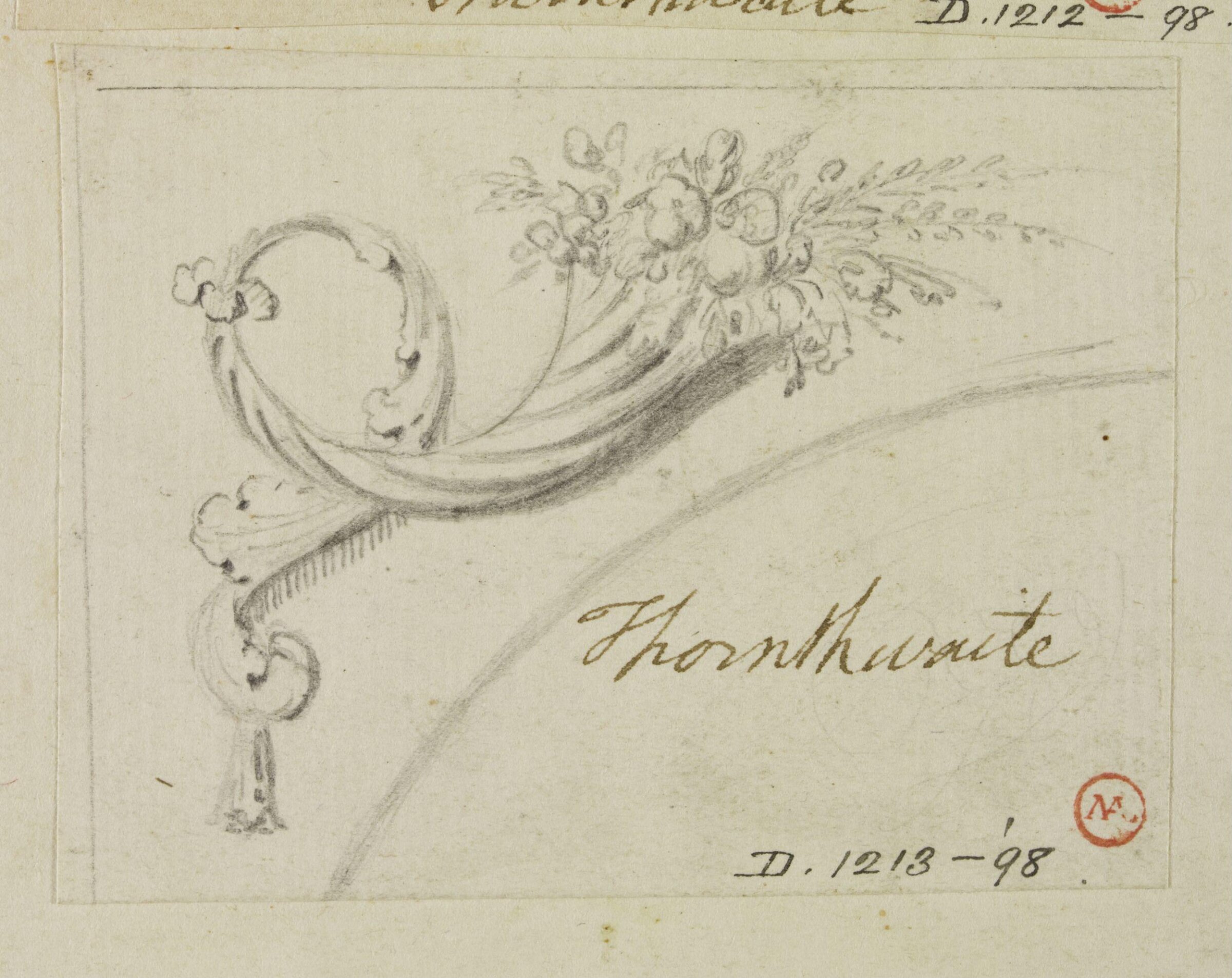 Drawing, Joseph Thornthwaite, 1774-98