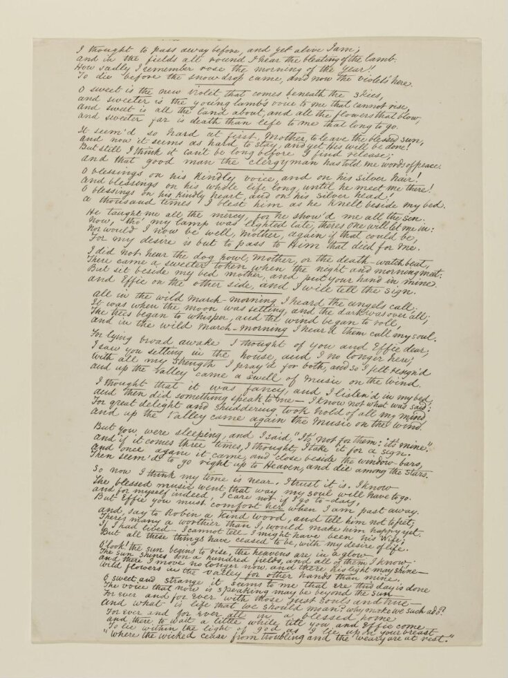 Text of poem 'The May Queen' from 'Illustrations to Tennyson's Idylls of the King and Other Poems', vol. 2 top image
