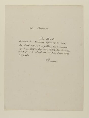 Text of poem 'The Princess' from 'Illustrations to Tennyson's Idylls of the King and Other Poems', vol. 2