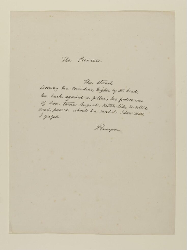 Text of poem 'The Princess' from 'Illustrations to Tennyson's Idylls of the King and Other Poems', vol. 2 top image