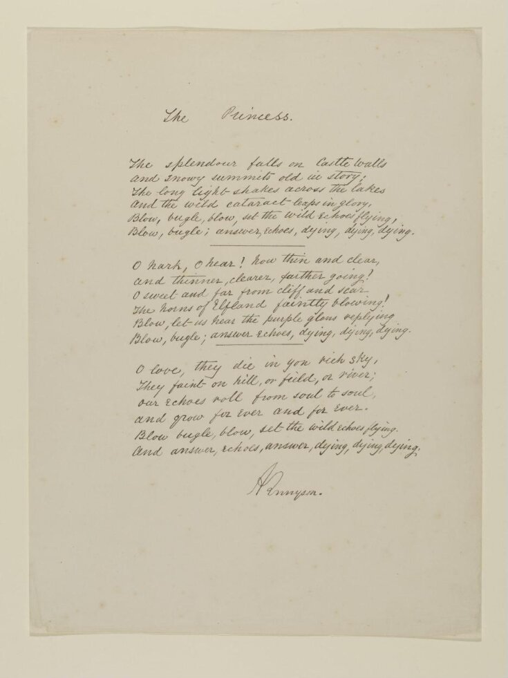 Text of poem 'The Princess' from 'Illustrations to Tennyson's Idylls of the King and Other Poems', vol. 2 image