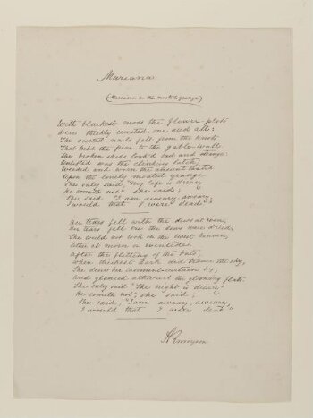 Text of poem 'Mariana' from 'Illustrations to Tennyson's Idylls of the King and Other Poems', vol. 2