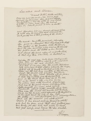 Text of poem 'Lancelot and Elaine' from 'Illustrations to Tennyson's Idylls of the King and Other Poems', vol. 2